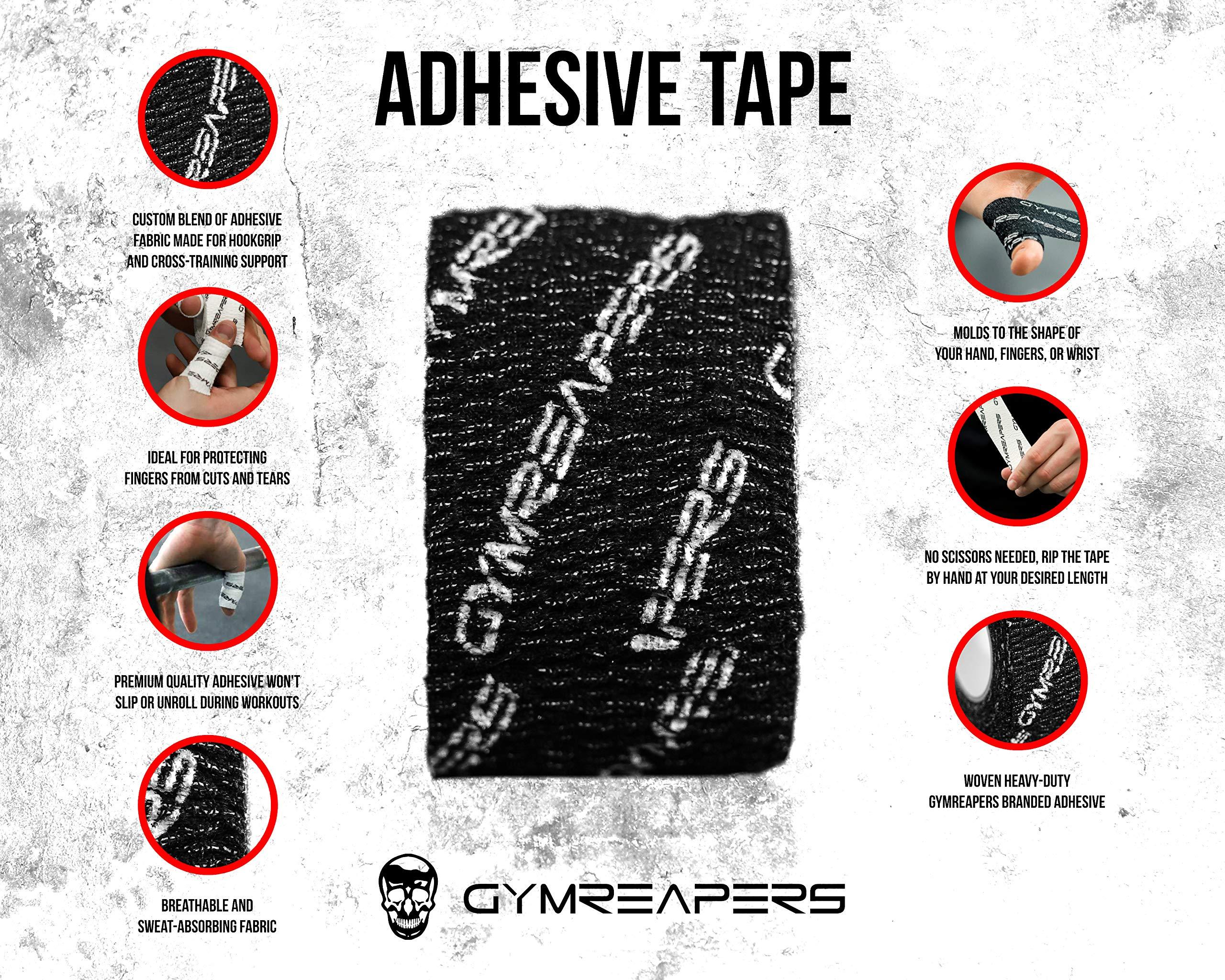 Gymreapers Gymreapers Weightlifting Adhesive Thumb Tape, Stretchy Athletic Tape Grip & Protection for Olympic Lifting, Cross Training, Powerlifting, Hookgrip (Black, 3 Rolls)