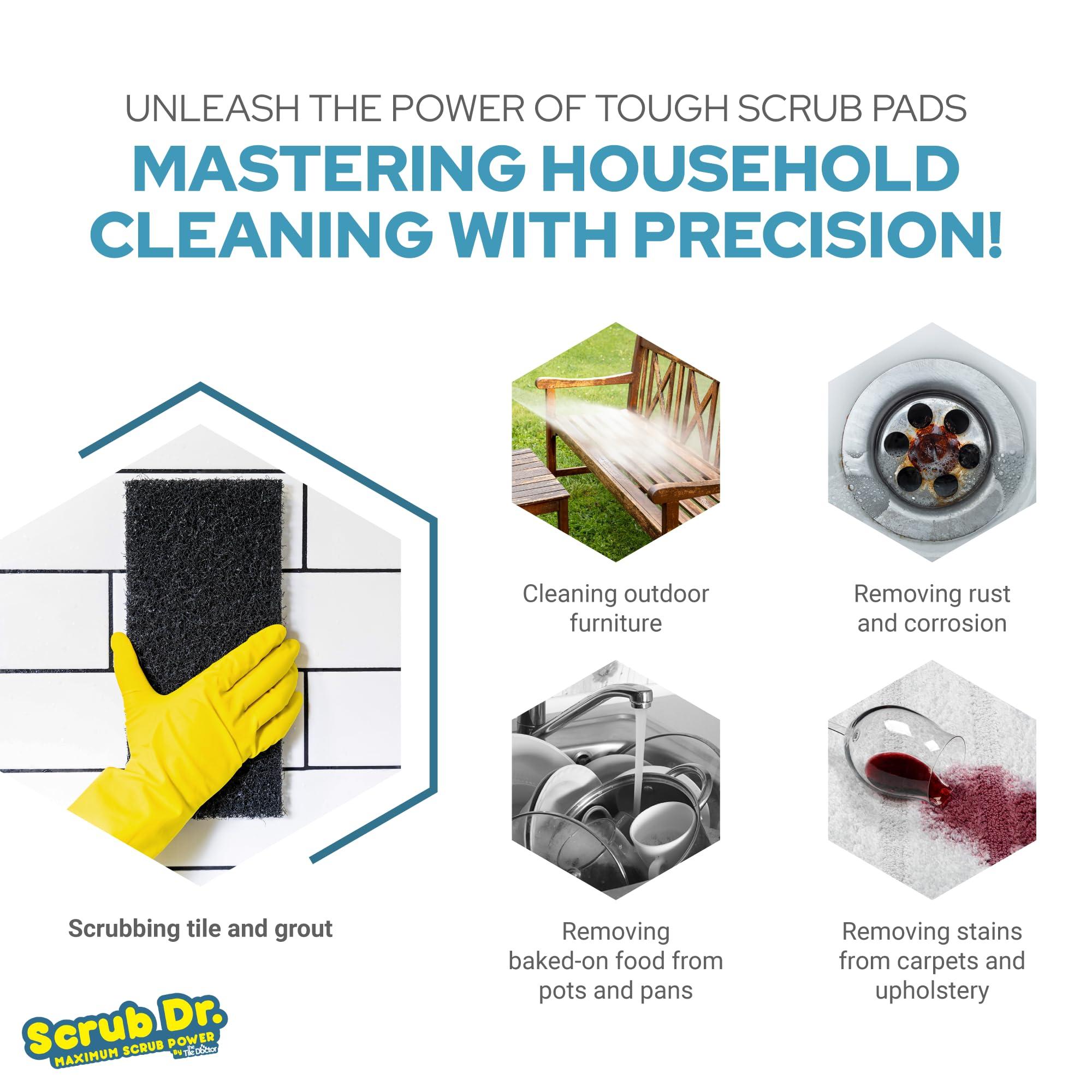 The Tile Doctor The Tile Doctor Multipurpose Scrub Pad - Ideal for Bathroom, Kitchen & Floor Cleaning - Non-Scratch Dish Sponge & Shower Scrubber - Commercial Grade - (Green - Heavy Duty, 12 Pack)