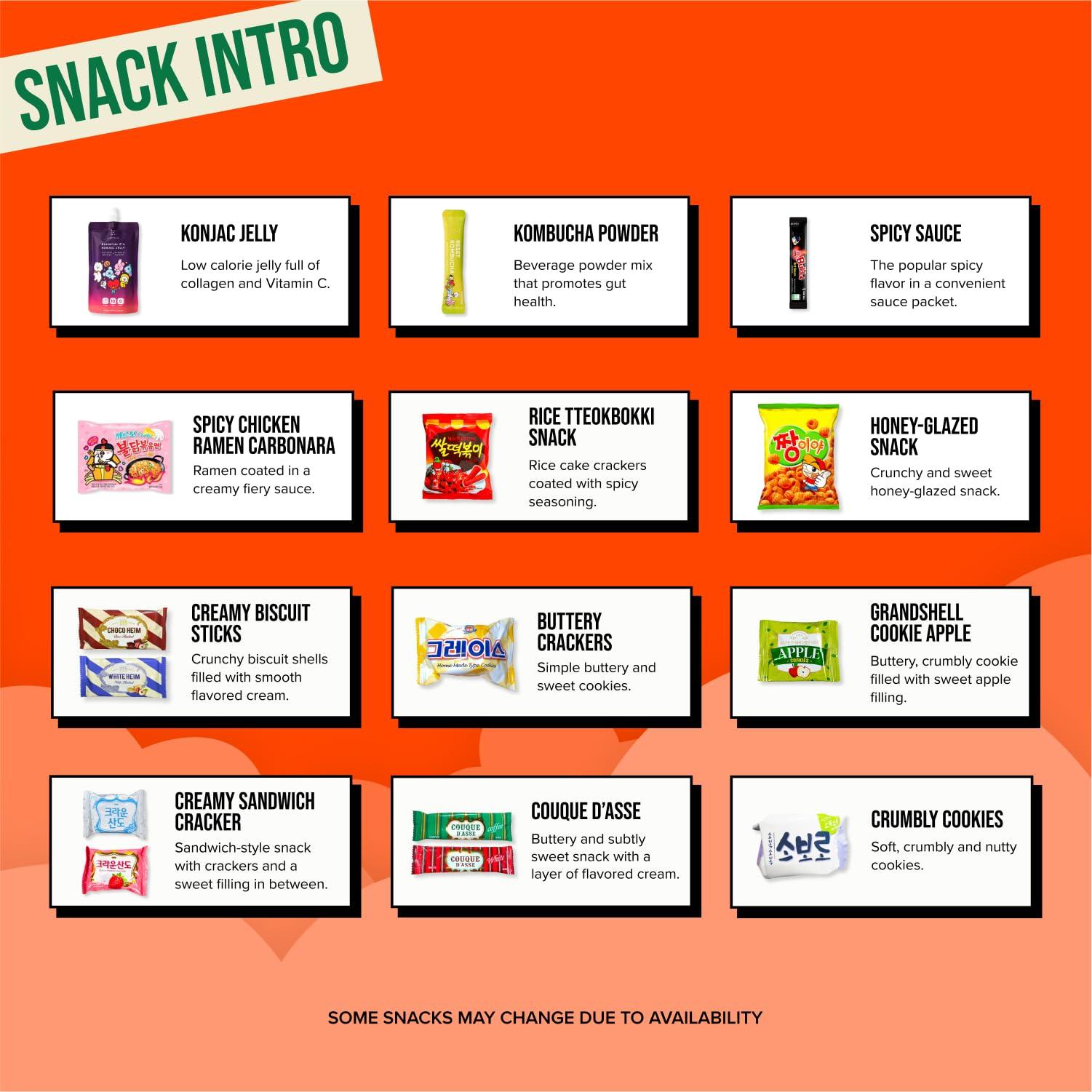 Seconde Nature Korean Snack Box 48 Count - Variety of Individually Wrapped Korean Snacks with Chips, Cookies, Ramen and Candy for Kids, Children, College Students, and Adults. Gift Box for K-Food Lovers - Journey of Korea