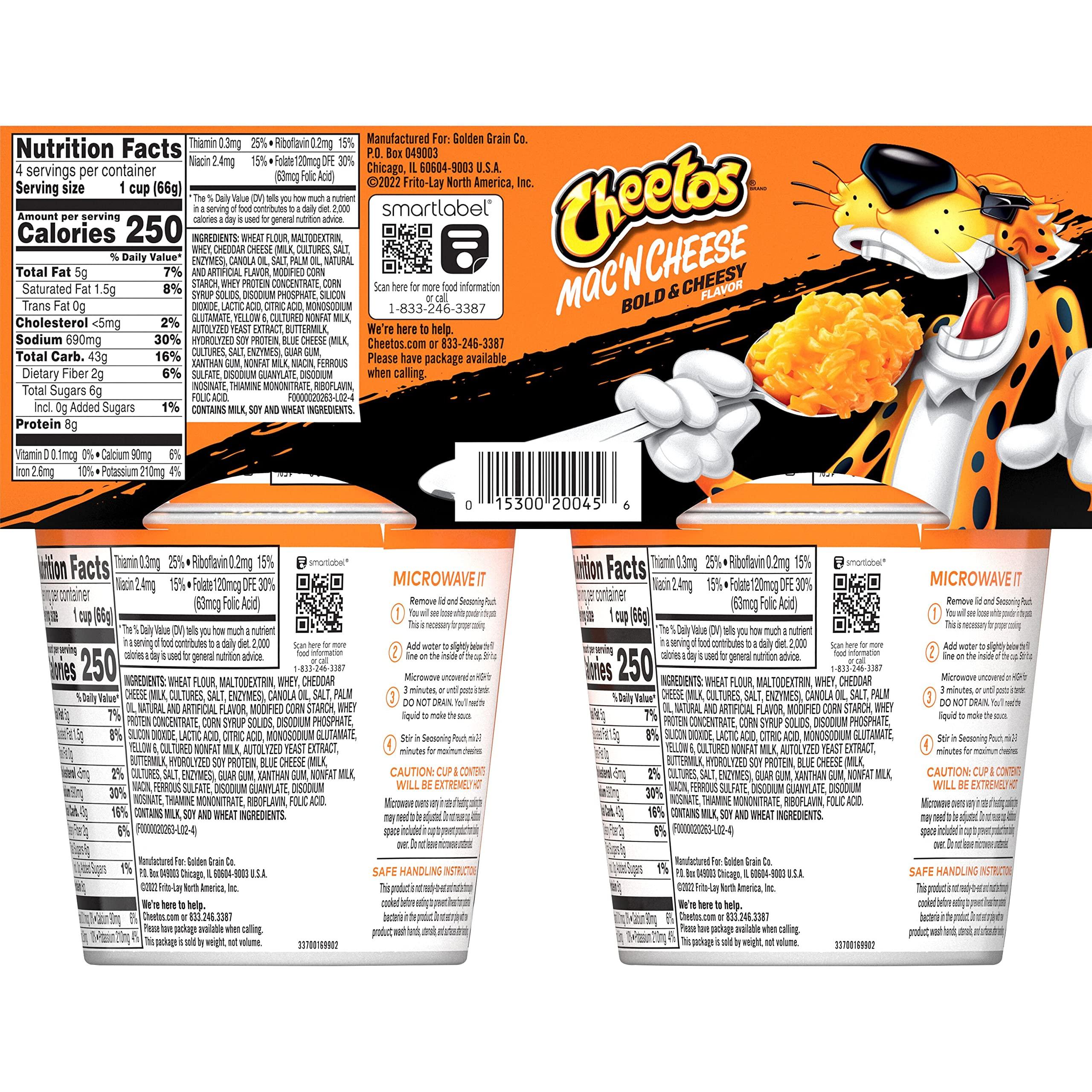 Cheetos Mac N Cheetos Bold & Cheesy, 2.32oz Cups (4 Pack)