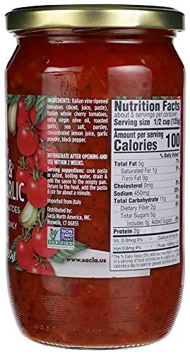 Sacla All Natural Whole Cherry Tomato and Roasted Garlic Pasta Sauce NON GMO. Imported From Italy