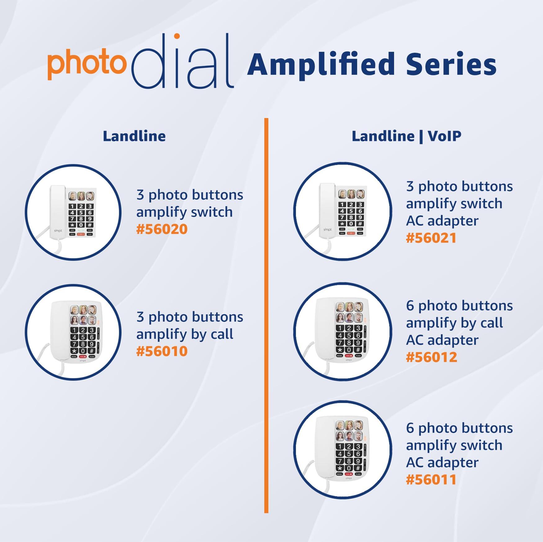 smpl SMPL Big Button Phone for Seniors, Corded Landline Phone for Elderly, Handicap, Amplify Permanently for Hearing & Vision Loss, Alzheimers, Dementia - Ideal Phone for Seniors (Model 56020)
