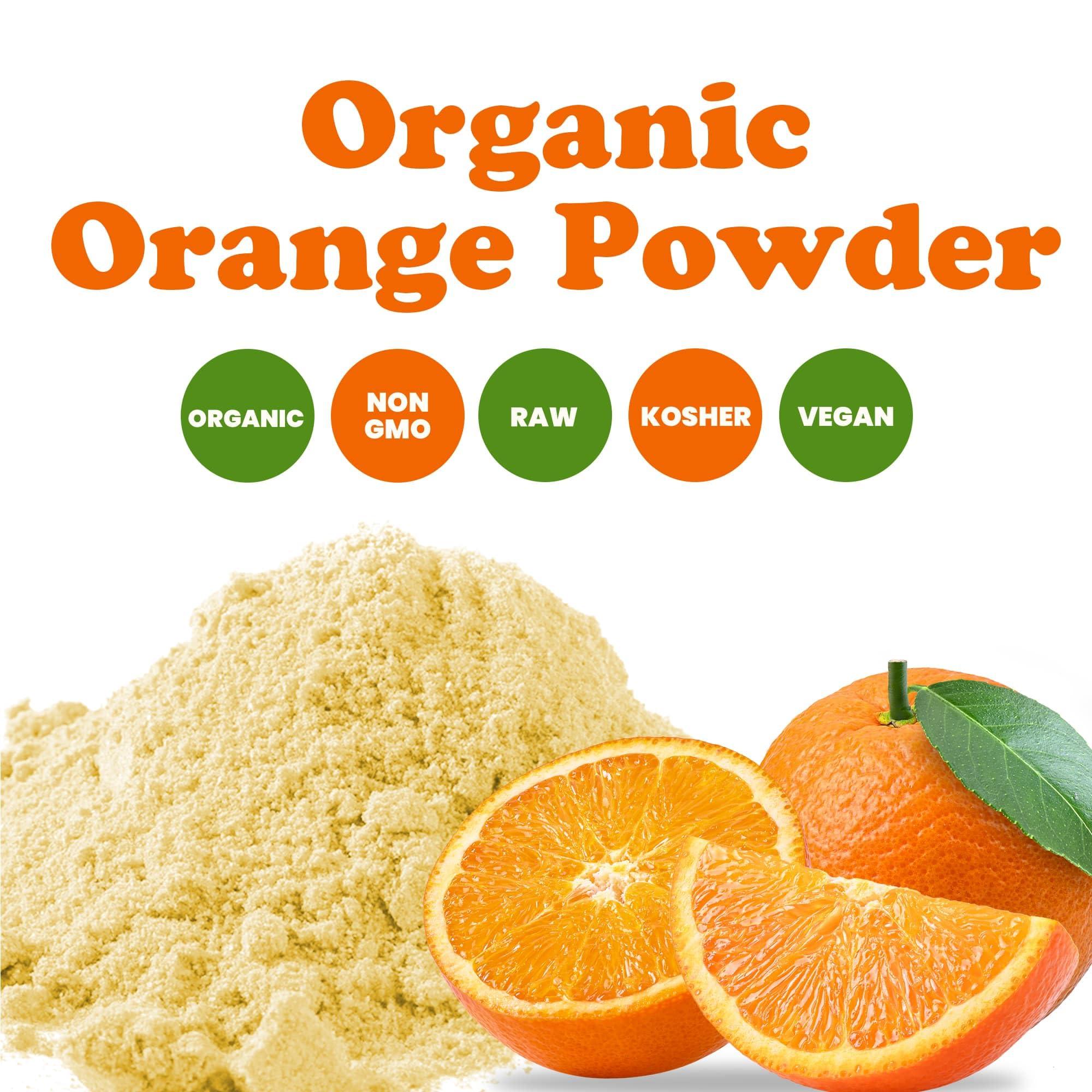 Food to Live Food to Live Organic Orange Powder, 5 Pounds Non-GMO, Made from Raw Dried Citrus Fruit, Unsulfured, Vegan, Bulk, Great for Baking, Juices, Smoothies, Contains Maltodextrin, No Sulphites