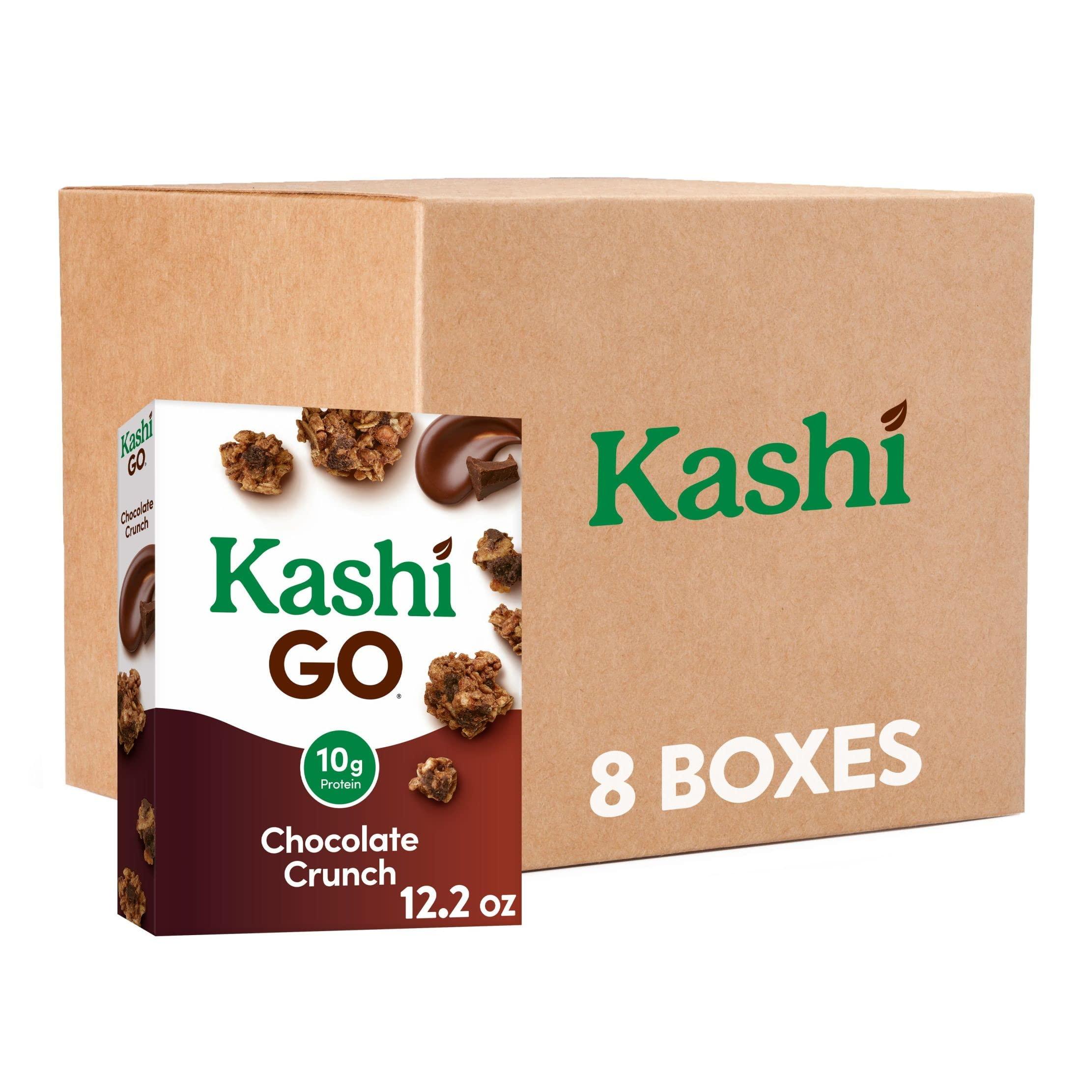 Kashi Kashi GO Cold Breakfast Cereal, Fiber Cereal, Vegan Protein, Chocolate Crunch (8 Boxes)