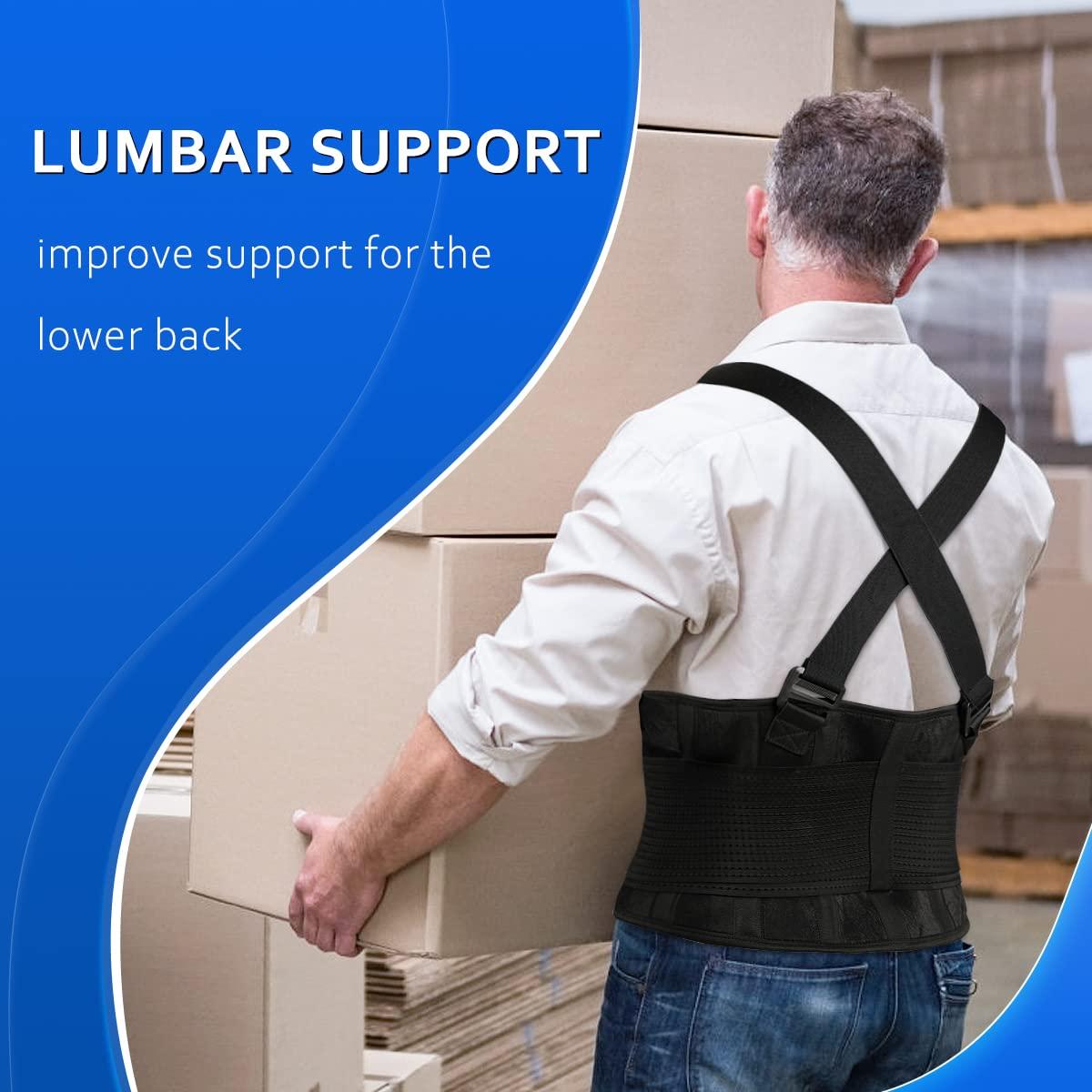 ABACKH ABACKH Back Brace Lumbar Back Support Belt for Women and Men - Lower Back Pain Relief - Heavy Lifting Support with Removable Adjustable Belt for Moving and Warehouse,Medium(30-37 Inches)