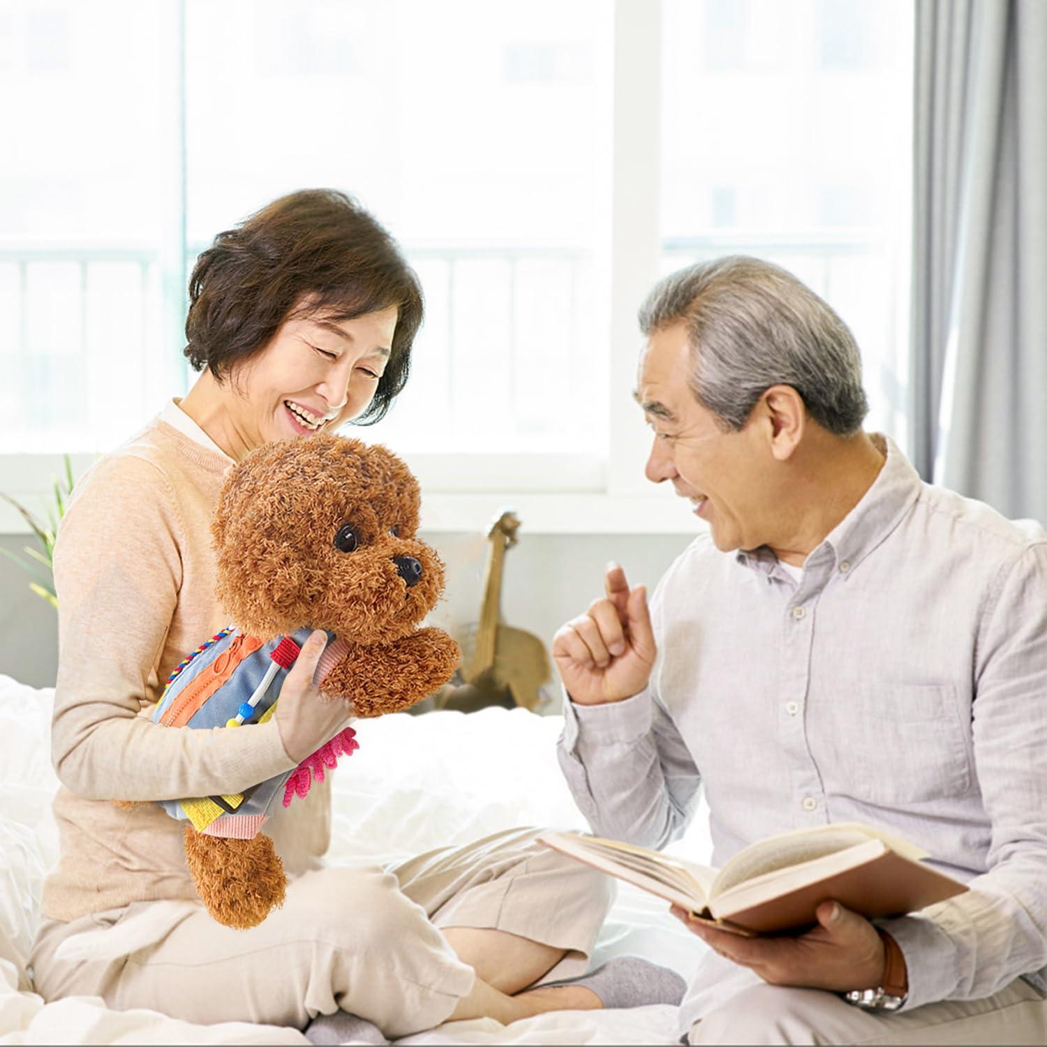 CHIAOCHUTTY CHIAOCHUTTY Fidget Blanket for Elderly with Dementia Fidget Dog Blanket Activities and Gift for Senior with Alzheimers or Dementia