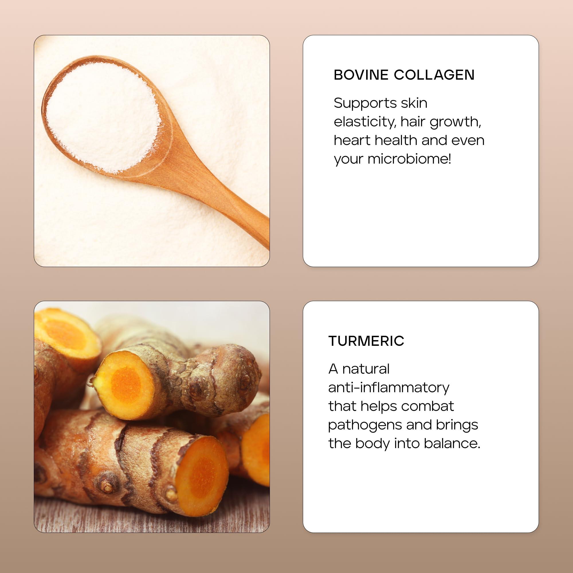 KROMA. Kroma Premium Grass Fed Beef Bone Broth, Dairy & Gluten Free Powder Mix with Collagen, Protein, Turmeric, & other Organic Ingredients, Promotes Gut Health & Healthy Skin, Hair & Nails, 10 Servings