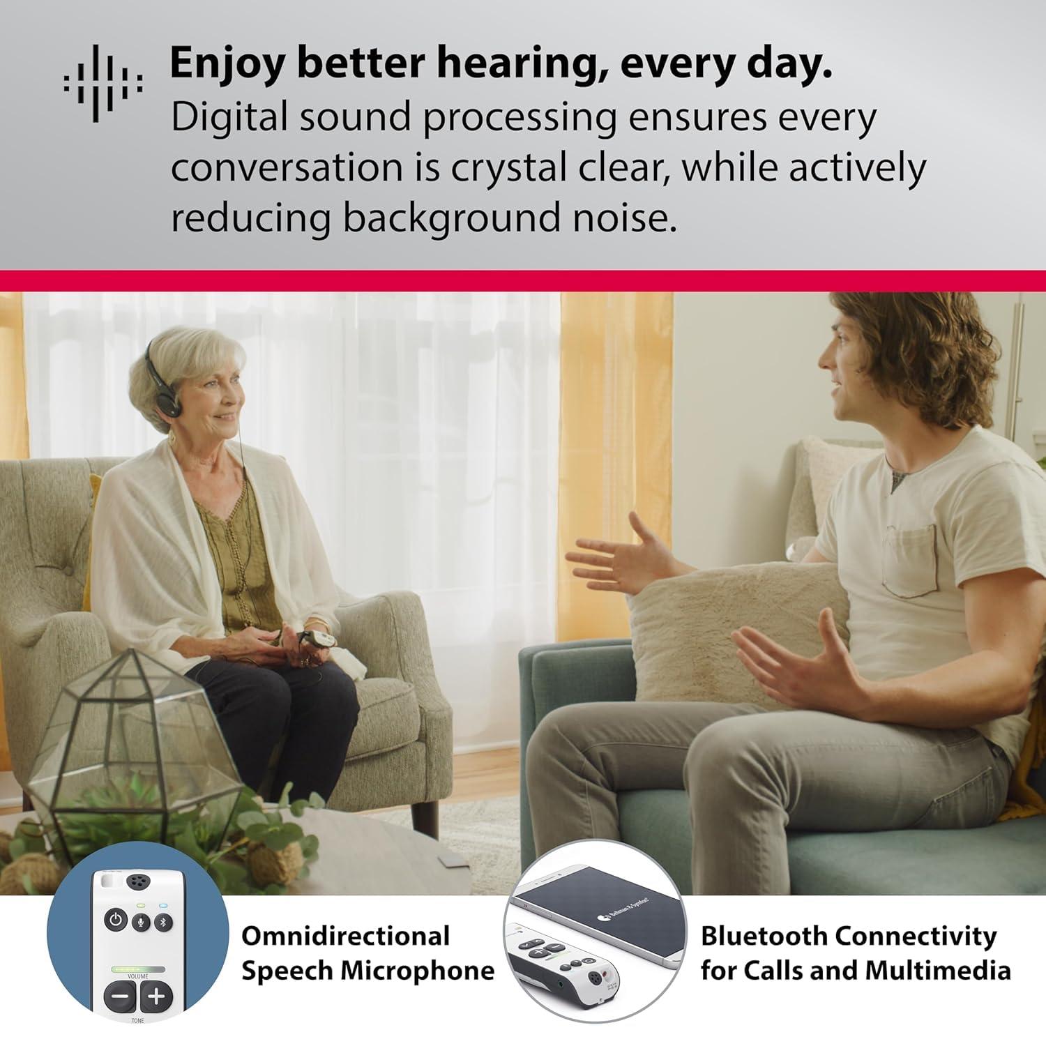 Bellman & Symfon Bellman & Symfon Maxi Pro Bluetooth Hearing Amplifier System with Headphones and Earbuds - 3-IN-1 Digital Sound Amplifier TV Listening with TV Streamer - Wireless Cell Phone Amplifier - Rechargeable