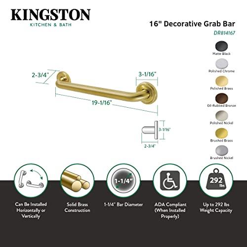 Kingston Brass Kingston Brass DR814166 Laurel 16-Inch Decorative 1-1/4-Inch OD Grab Bar, Polished Nickel