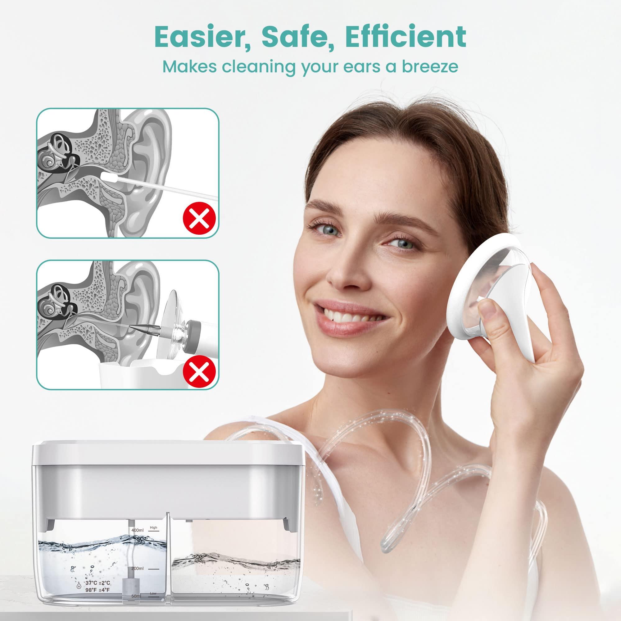 momspeace Electric Ear Wax Removal Ear Cleaner, Safe & Effective Ear Wax Removal Kit, Momspeace Ear Cleaning Kit with Automatic Sewage System, 4 Pressure Settings, 10 Tips, Ear Irrigation Ear Wax Removal Tool