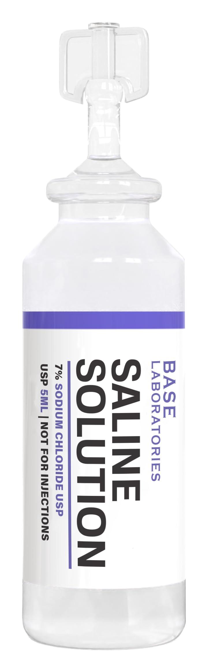BASE LABORATORIES BASE LABORATORIES 7% Saline Solution for Nebulizer Machine | Saline Solution for Inhalation & Nasal Irrigation | High 7% Concentration l 50 Vials 5ml Unit Dose