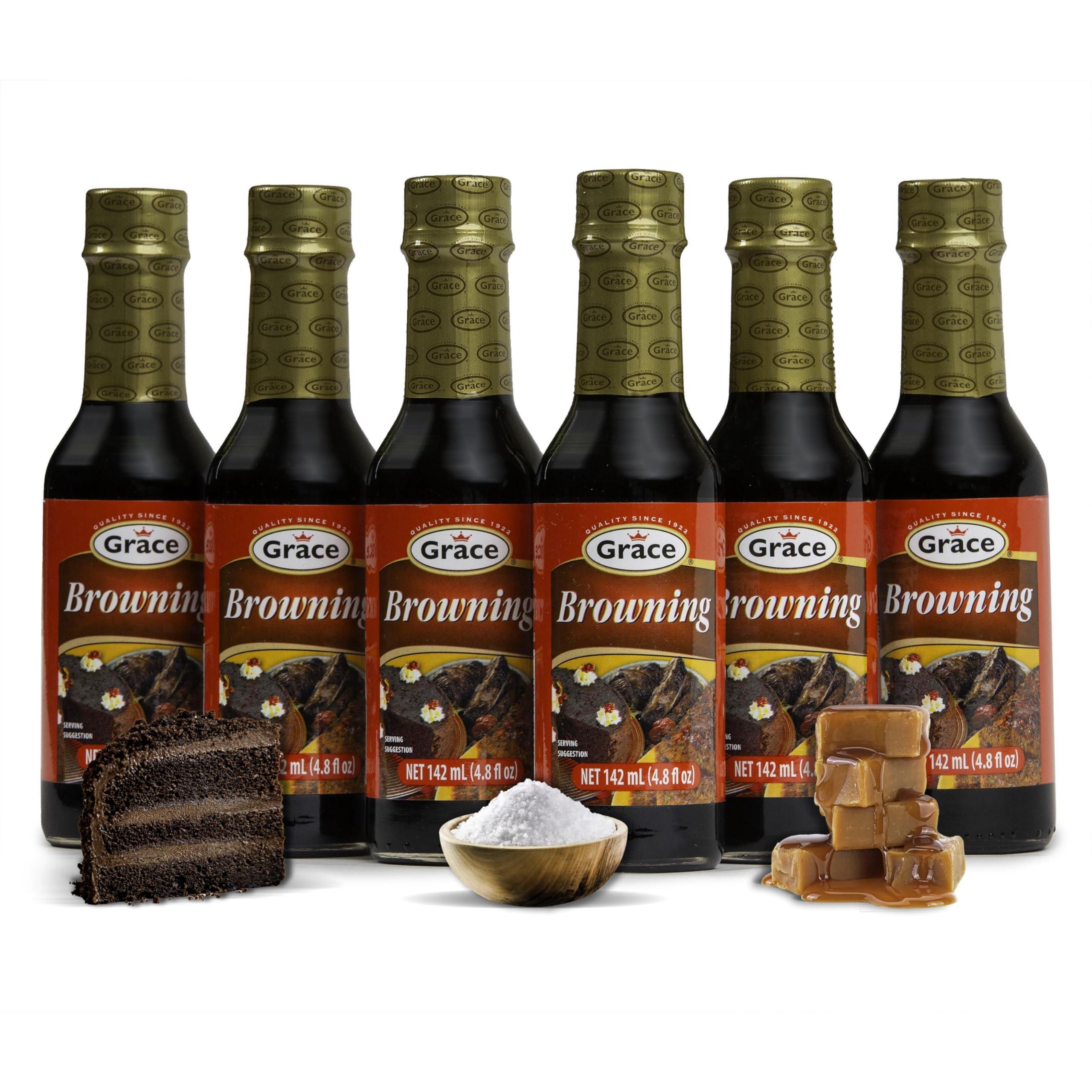 Grace Grace Browning Sauce Jamaican 4.8oz - 6 Pack Browning Sauce for Grilling & Baking Jamaican Food - Jamaican Seasoning Sauce for Beef Gravy Vegetarian Gravy Brown Gravy Sauce & Oxtail Seasoning Jamaican