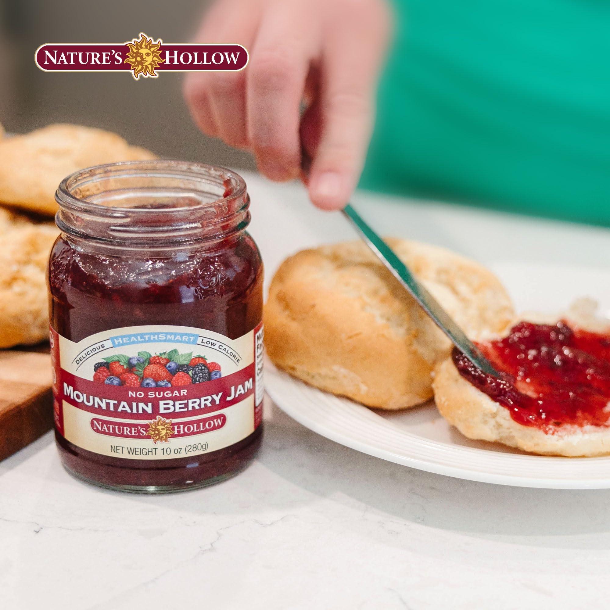 Nature's Hollow Nature\'s Hollow Mountain Berry Jam: Sugar Free Jam and Preserves, Low Cal, Non GMO, Keto Jam, Vegan, Gluten Free, and Diabetic Friendly - Sugar Free Jelly - 10oz