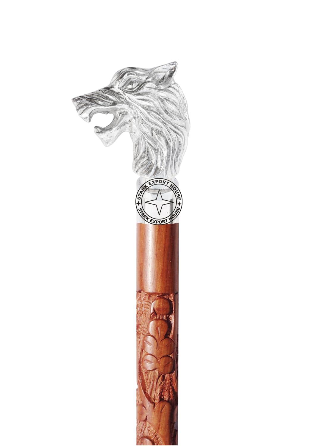 Stark Export House Walking Cane Rosewood Designer Wooden Walking Stick with Nickel Handle Gift for Men & Women 37 inch (OLPK)