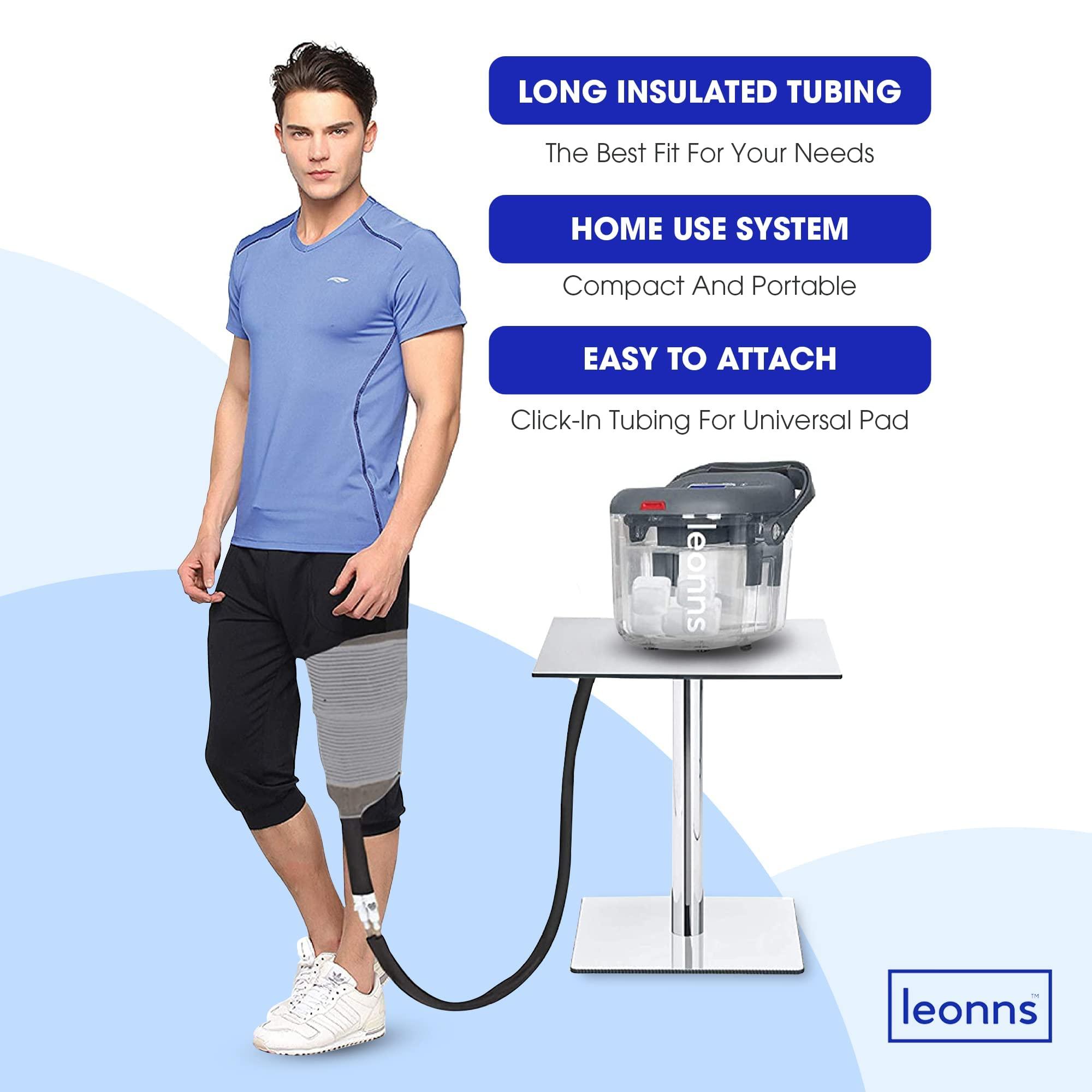 LEONNS Cold Therapy Machine for Knee, Shoulder, Back and Hip After Surgery - Cryotherapy Machine with Universal Pad for Use in Multiple Places (Ice Machine + Universal Pad + Reusable Ice Cubes Included)