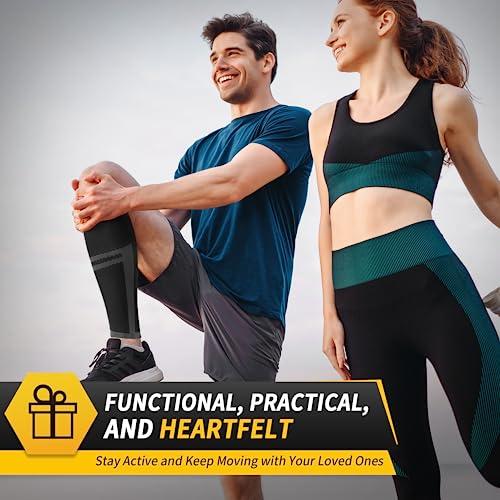 CAMBIVO CAMBIVO Calf Compression Sleeve for Men and Women, Shin Splint Brace Support for Leg Pain Relief & Varicose Vein Treatment, Footless Compression Socks for Running(Gray,Large-X-Large)