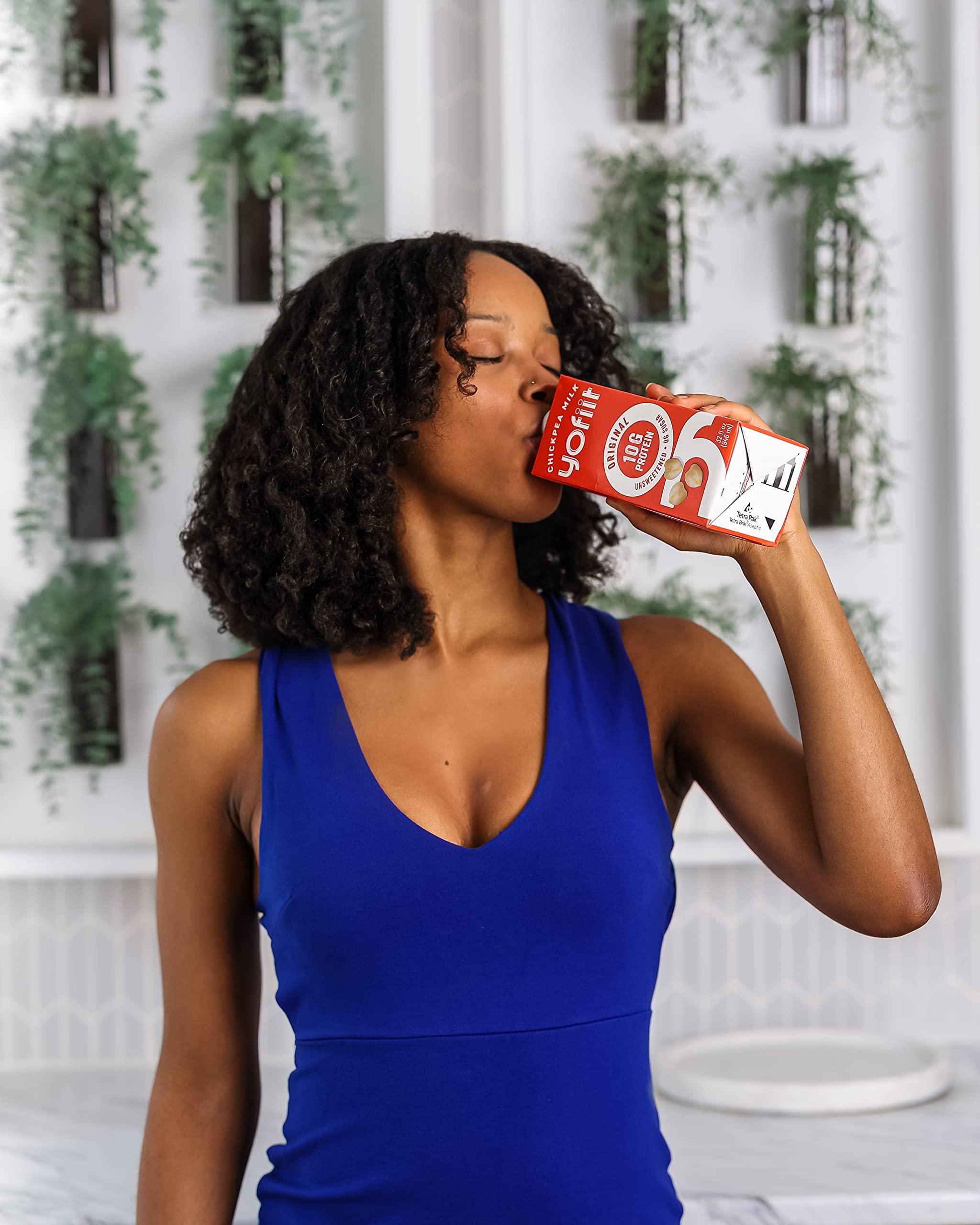 YoFiit Yofiit Original Unsweetened Plant Based Milk with Pea Protein and Flax - More Protein than Almond Milk - Non Dairy Coffee Creamer, Vegan & Shelf Stable | 10g Protein - 6 Pack