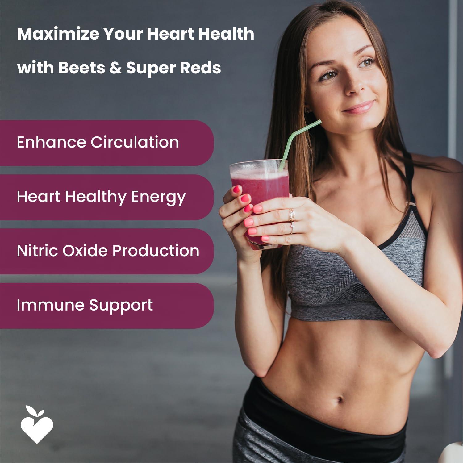 NutraChamps Beet Root Powder Circulation Supplement | Superfood Powder Nitric Oxide Supplement with Beetroot Juice, Super Reds Powder & Grape Seed Extract | No Sugar Beet Supplement - 8.74 Oz