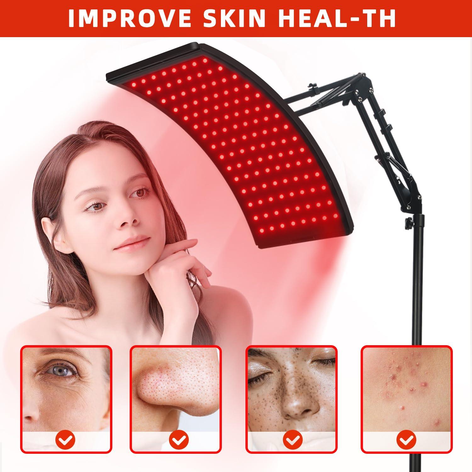 Viconor Red Light Therapy for Face and Body, Red Infrared Light Therapy Lamp with Stand Led 660nm Red Light-Therapy& 850nm Infrared Light Device for Body