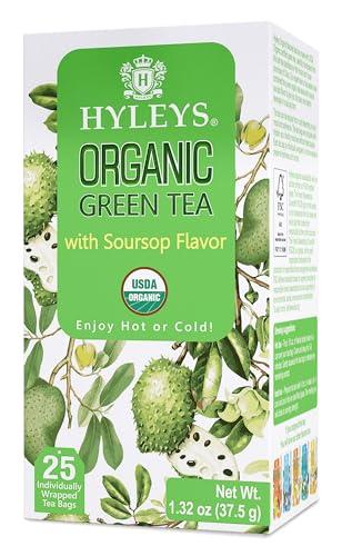 HYLEYS Hyleys Organic Green Tea Soursop Flavor - 25 Tea Bags - (6 Pack - 150 Tea Bags Total) - Graviola Guanabana Tea