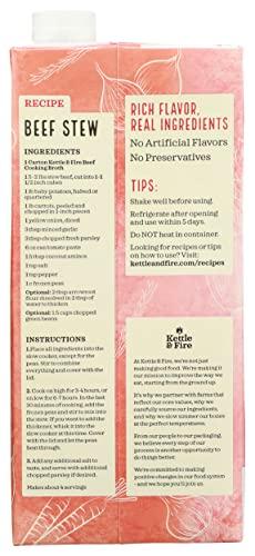 Kettle & Fire Kettle & Fire Beef Cooking Broth, Grass-Fed, Keto & Paleo Friendly, Gluten Free & Non-GMO, 32 Oz (Pack of 6)