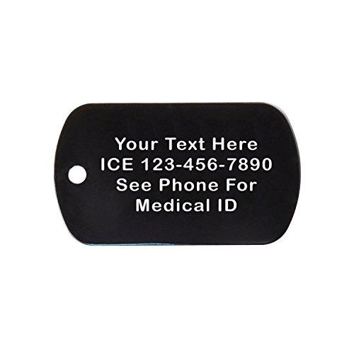 Goods For Giving Custom 2 Pack - Epileptic Medical Alert ID Necklaces with Black Custom Tags, Purple Silencers, and 30'' USA Chains