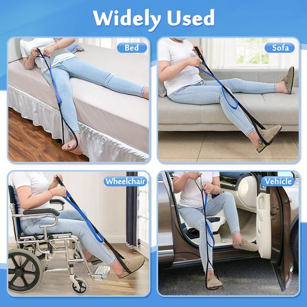 Mybow Leg Lifter Strap Medical Foot Lift After Surgery for Knee Hip Replacement Recovery Kit Mobility Aids Physical Therapy Leg Pull Strap Rigid Loop Foot Lifter Thigh Portable Leg Lifting Strap - 37" Long