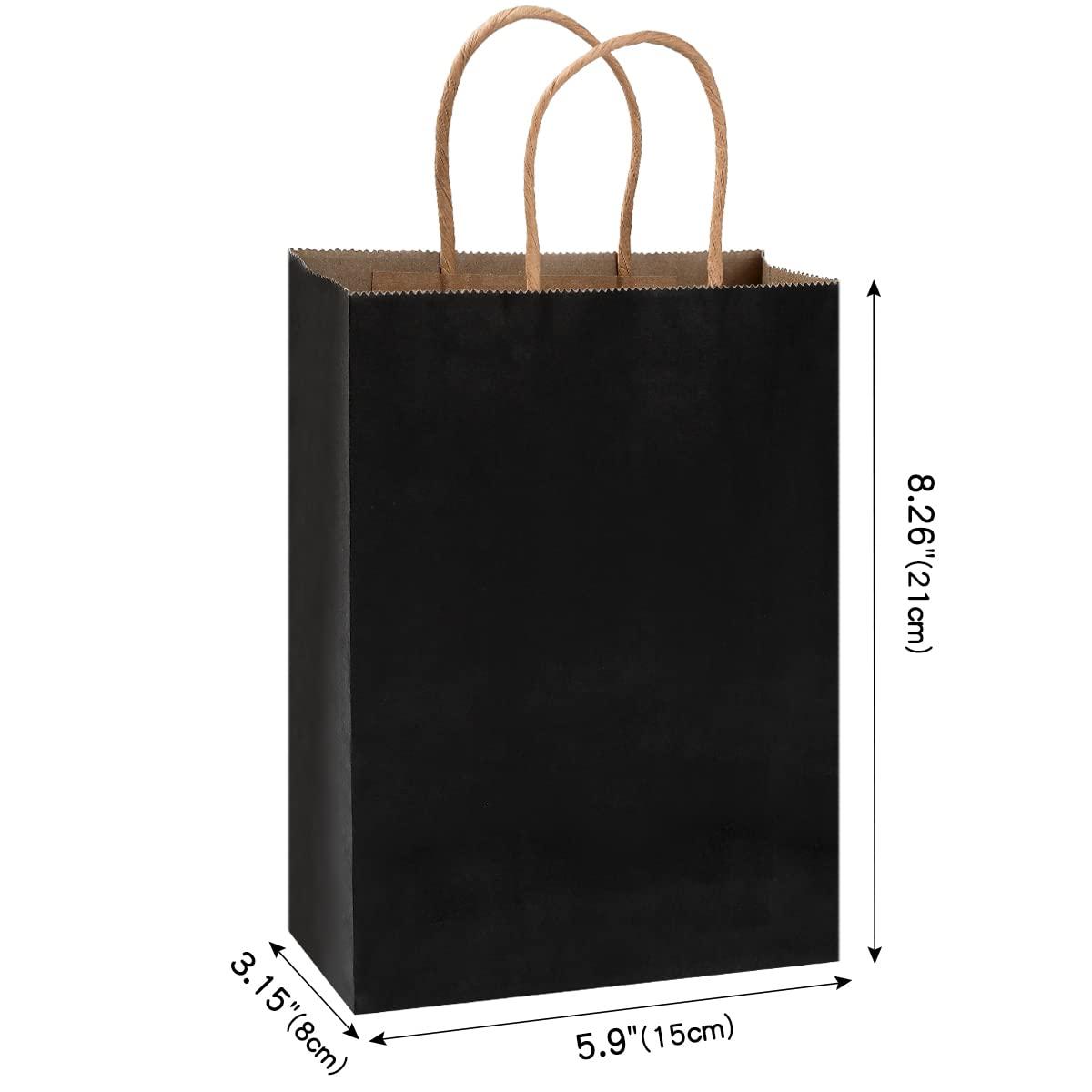 Vammy Vammy 32 Pack Small Gift Paper Bags 5.9x3.15x8.27 inch, Party Favor Gift Bags with Handles, Kraft Paper Gift Bags Bulk for Birthday Wedding Party Favors Baby Shower Grocery Retail Shopping Business