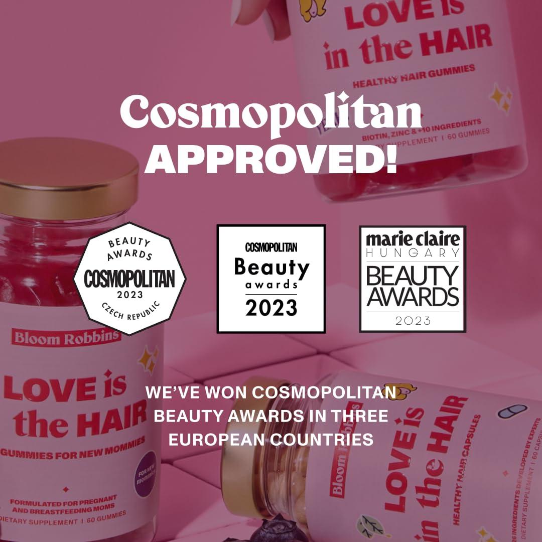 Bloom Robbins Bloom Robbins 60 Hair Gummies for Faster Hair Growth Vitamins for Women & 5000 MCG Non-GMO Vegan Biotin Gummies - Hair Skin and Nails Gummies - Hair Growth Gummies & Hair Skin and Nails Vitamins