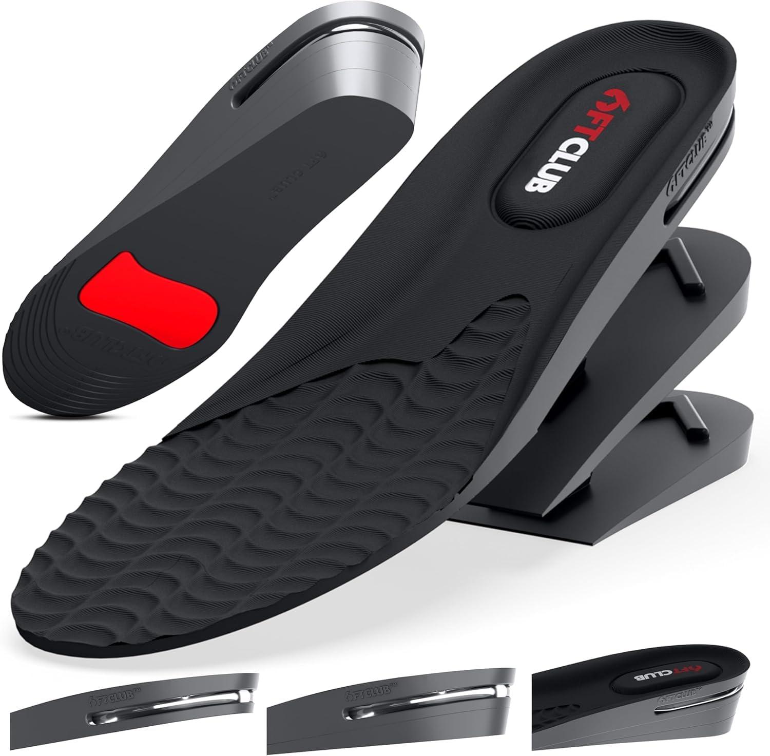6FT CLUB 6FT Next Level Advanced Height Increase Insole 3 Layer Elevation Soles Men\'s Shoe Lifts 1.75 Inch Height Inserts for Lo-Tops and Hi-Tops