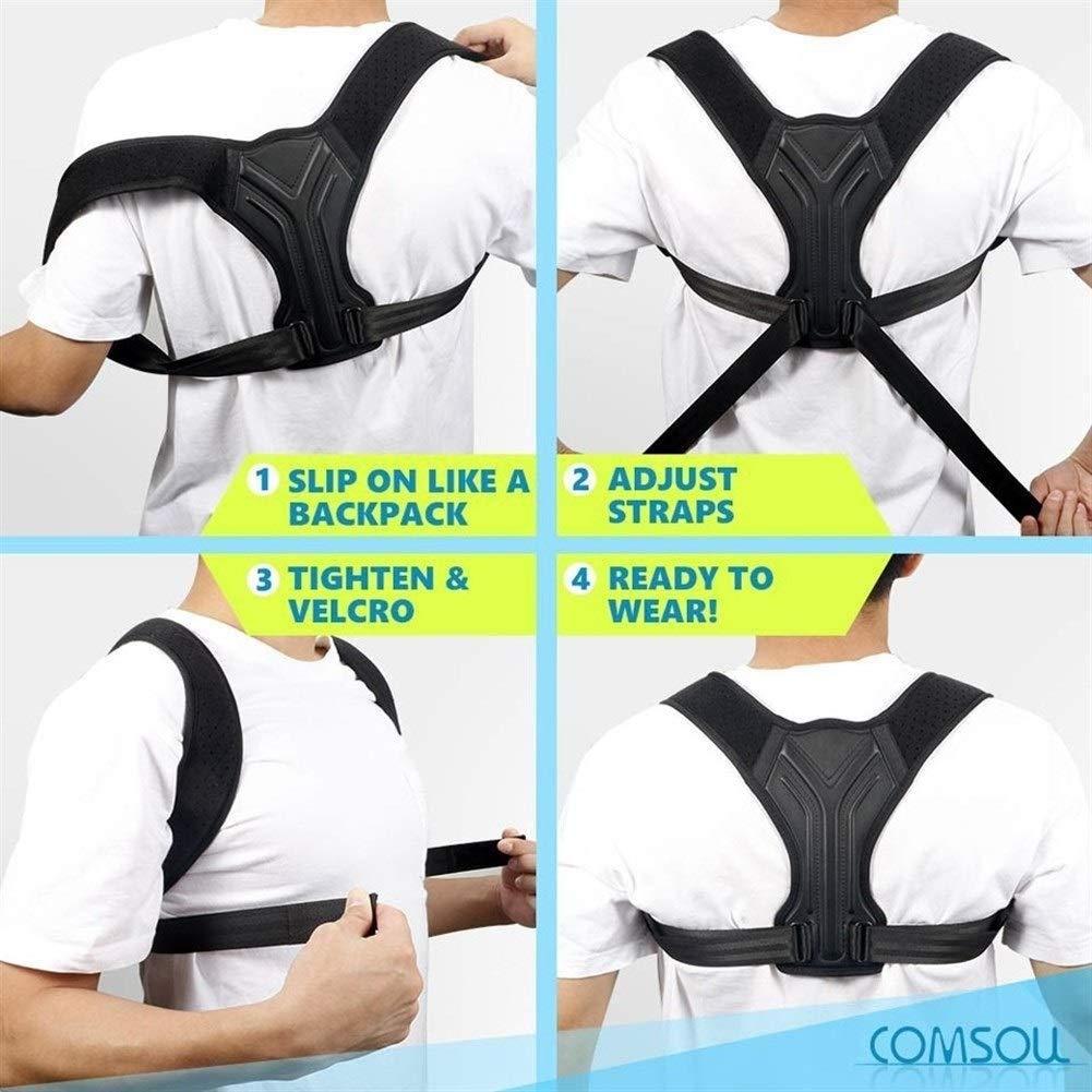 SADDPA DSMYYXGS Straighten Posture Corrector for Back Belt Prevent Slouching Relieve Pain Posture Straps Clavicle Support Brace for Women Men (Color : Black, Size : Large)