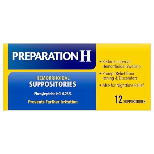 Preparation H Preparation H Hemorrhoid Suppositories For Itching And Discomfort Relief - 12 Count (Pack of 1)