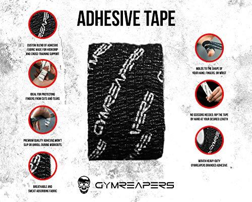Gymreapers Gymreapers Weightlifting Adhesive Thumb Tape, Stretchy Athletic Tape Grip & Protection for Olympic Lifting, Cross Training, Powerlifting, Hookgrip (Black, 3 Rolls)