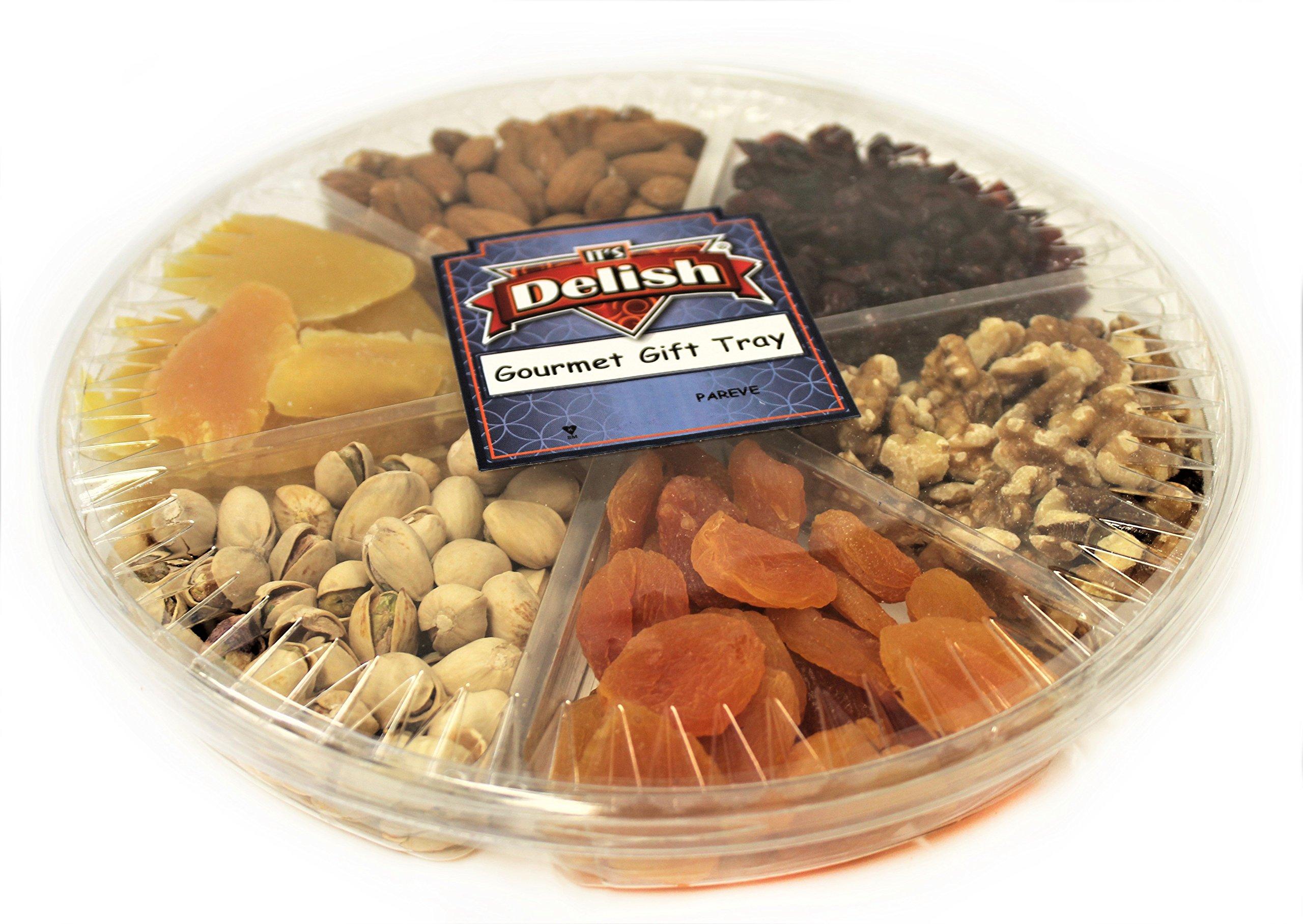 It's Delish Gourmet Raw Nuts & Dried Fruit Assortment Gift Tray 6-Pt by It\'s Delish Large Healthy Gift Box for Christmas Events Fathers Mothers Day Family Parties Birthday Valentines Anniversary & Sympathy