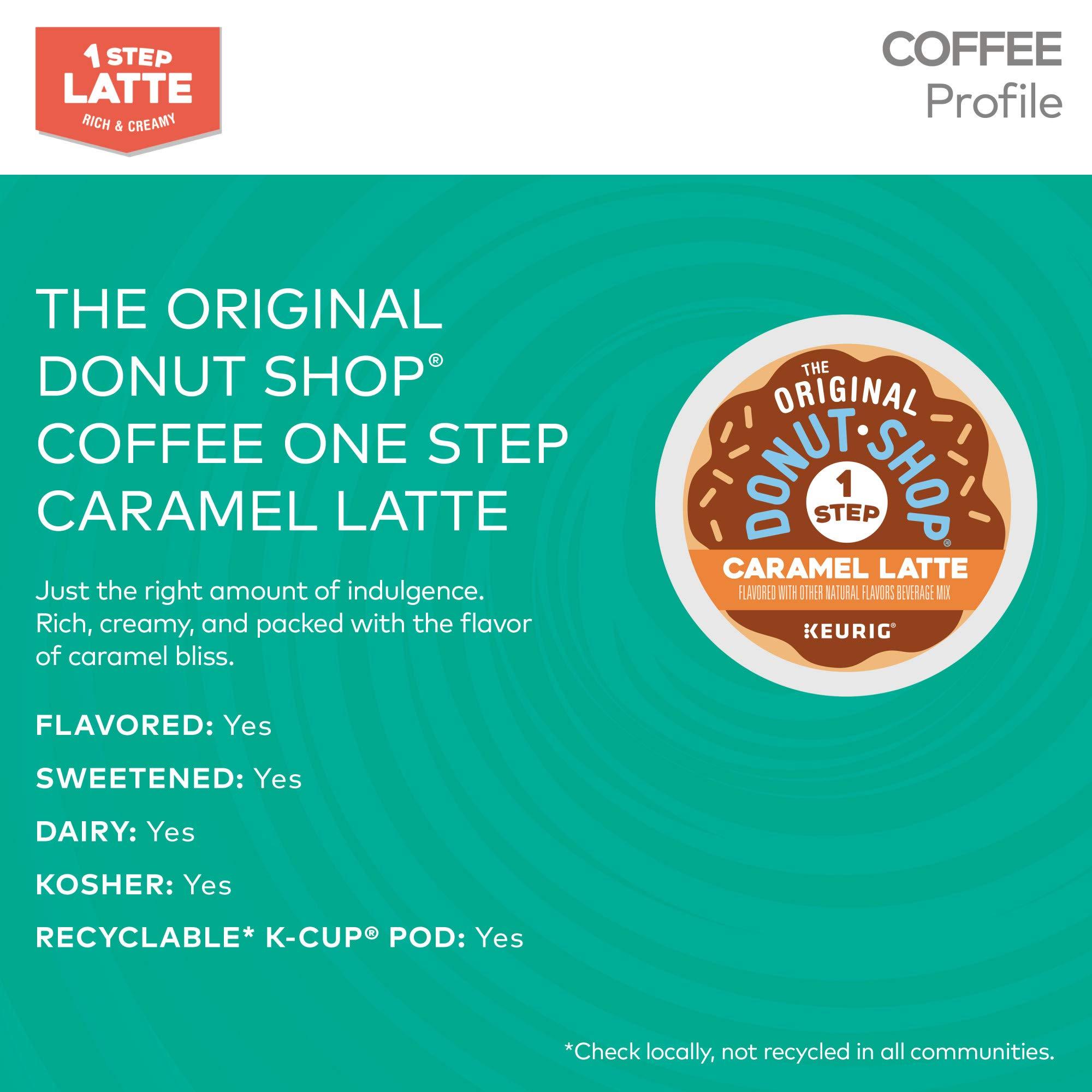 The Original Donut Shop The Original Donut Shop Caramel Latte, Keurig Single Serve K Cup Pods, Flavored Coffee, Caramel Latte, 10 Count - Pack of 6