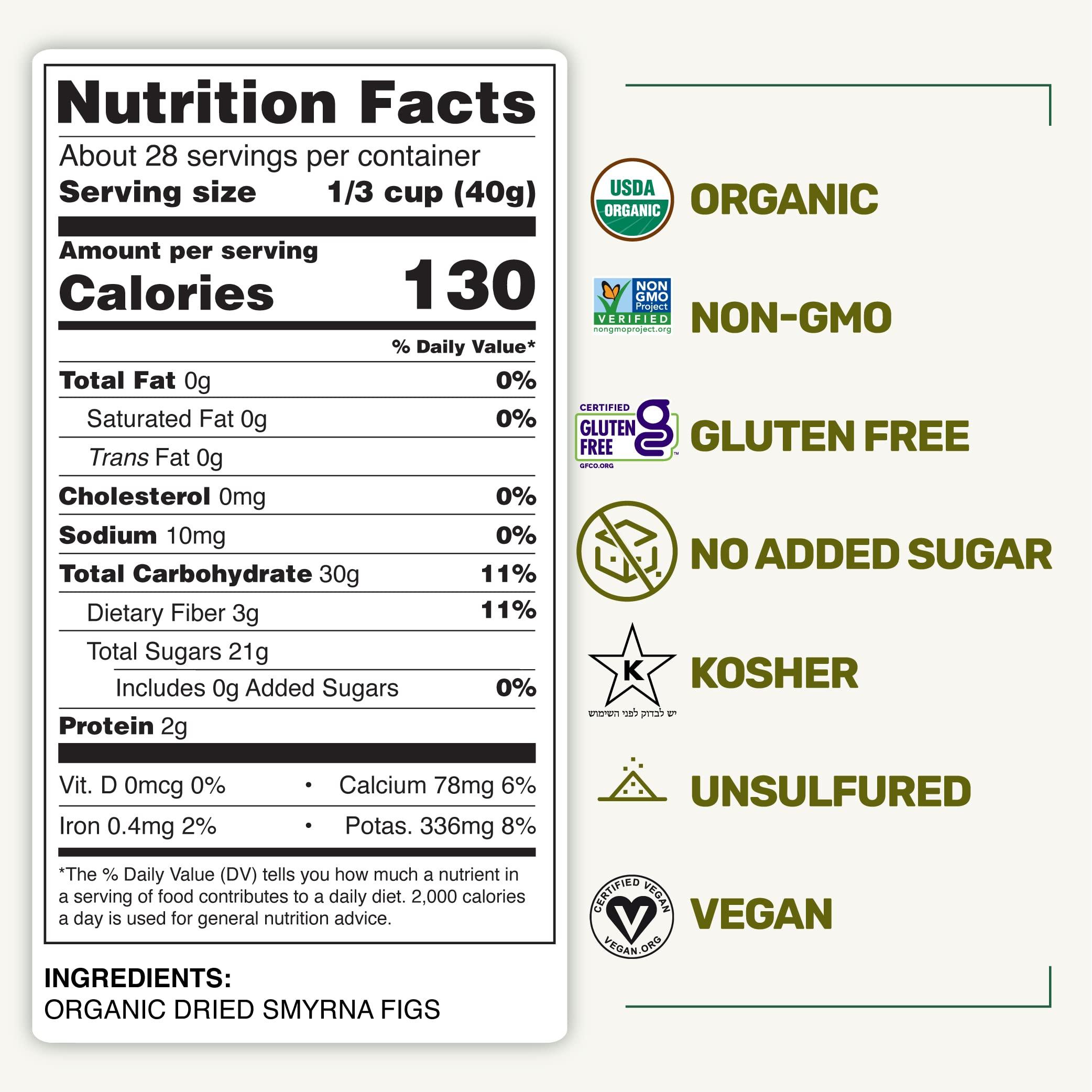 Happy Village Happy Village Organic Turkish Dried Figs, No Sugar Added Dried Fruit, 40 OZ Resealable Pack - Kosher, Non-GMO, Unsweetened, Unsulfured, Vegan, Sun-Dried Organic Figs