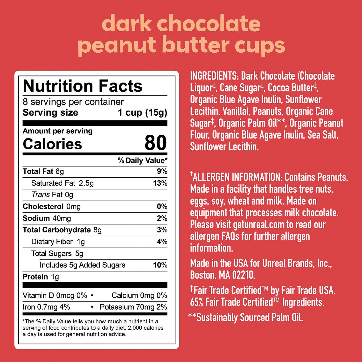UNREAL Unreal Dark Chocolate Peanut Butter Cups, 4.2 oz