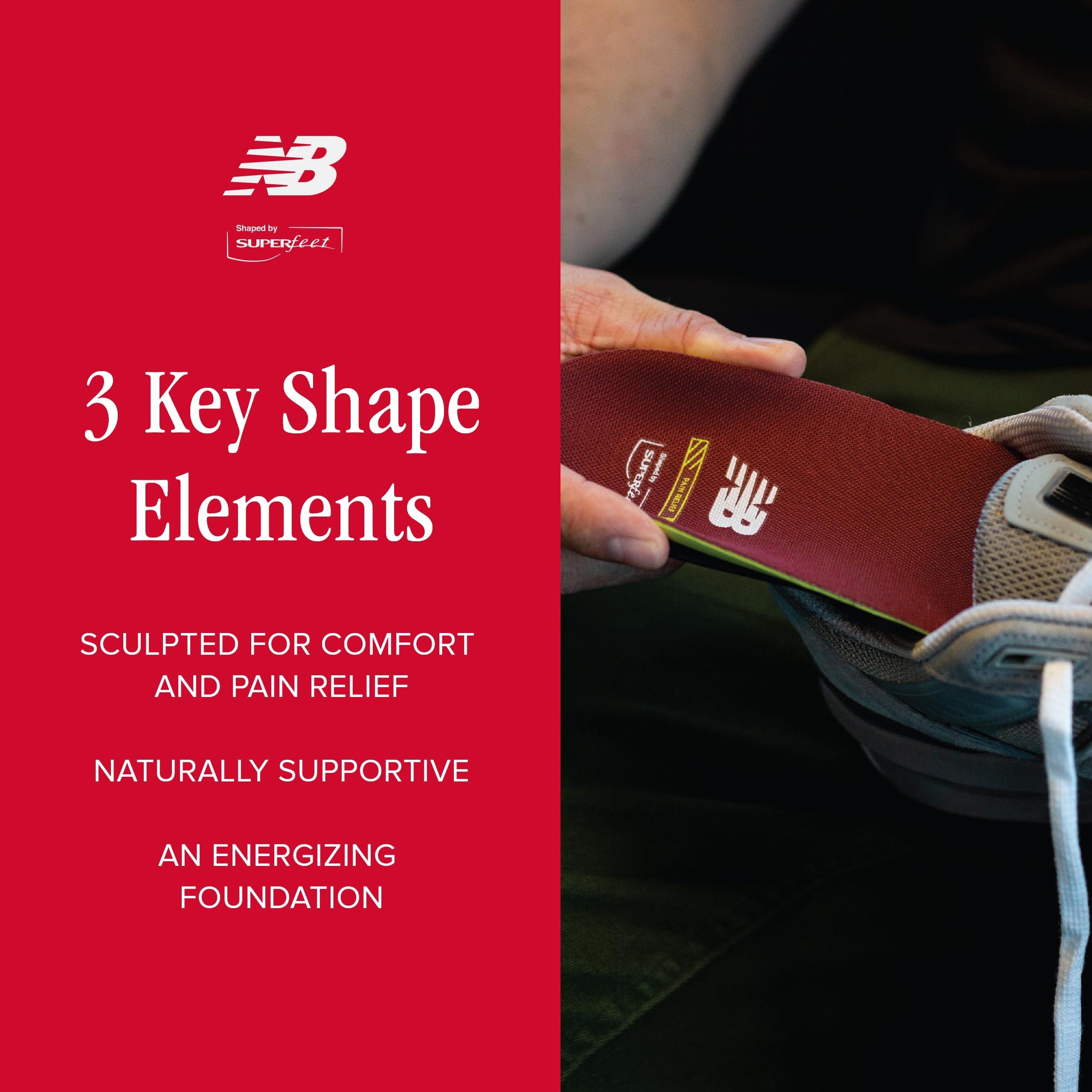 Superfeet New Balance Pain Relief CFX Shoe Insert - Arch Support for Runners - Therapeutic Cushioning - Unisex - 7.5-9 Men / 8.5-10 Women