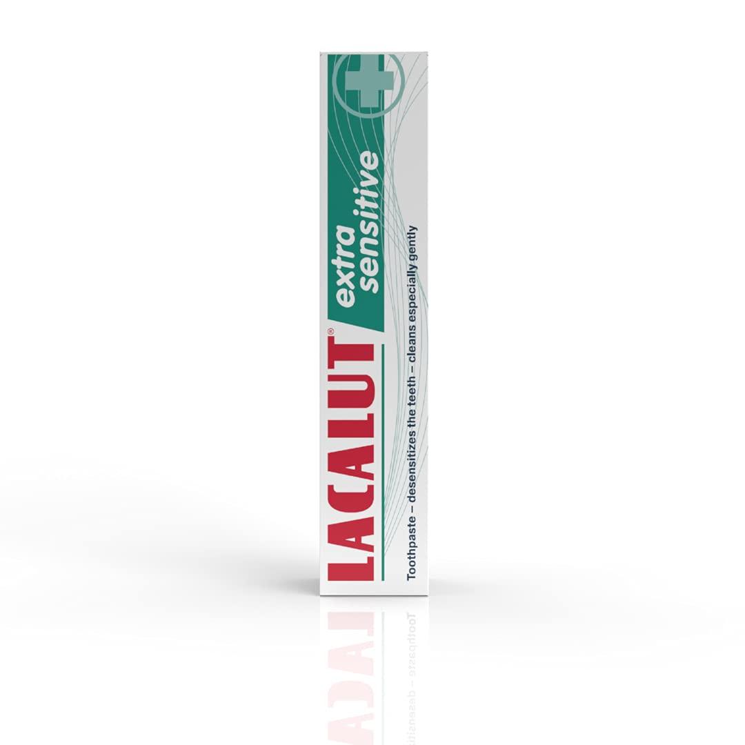 Lacalut LACALUT Extra Sensitive Toothpaste, Repair & Protect Sensitive Teeth - Cavity Prevention & Stain Removal 2.5 Ounces
