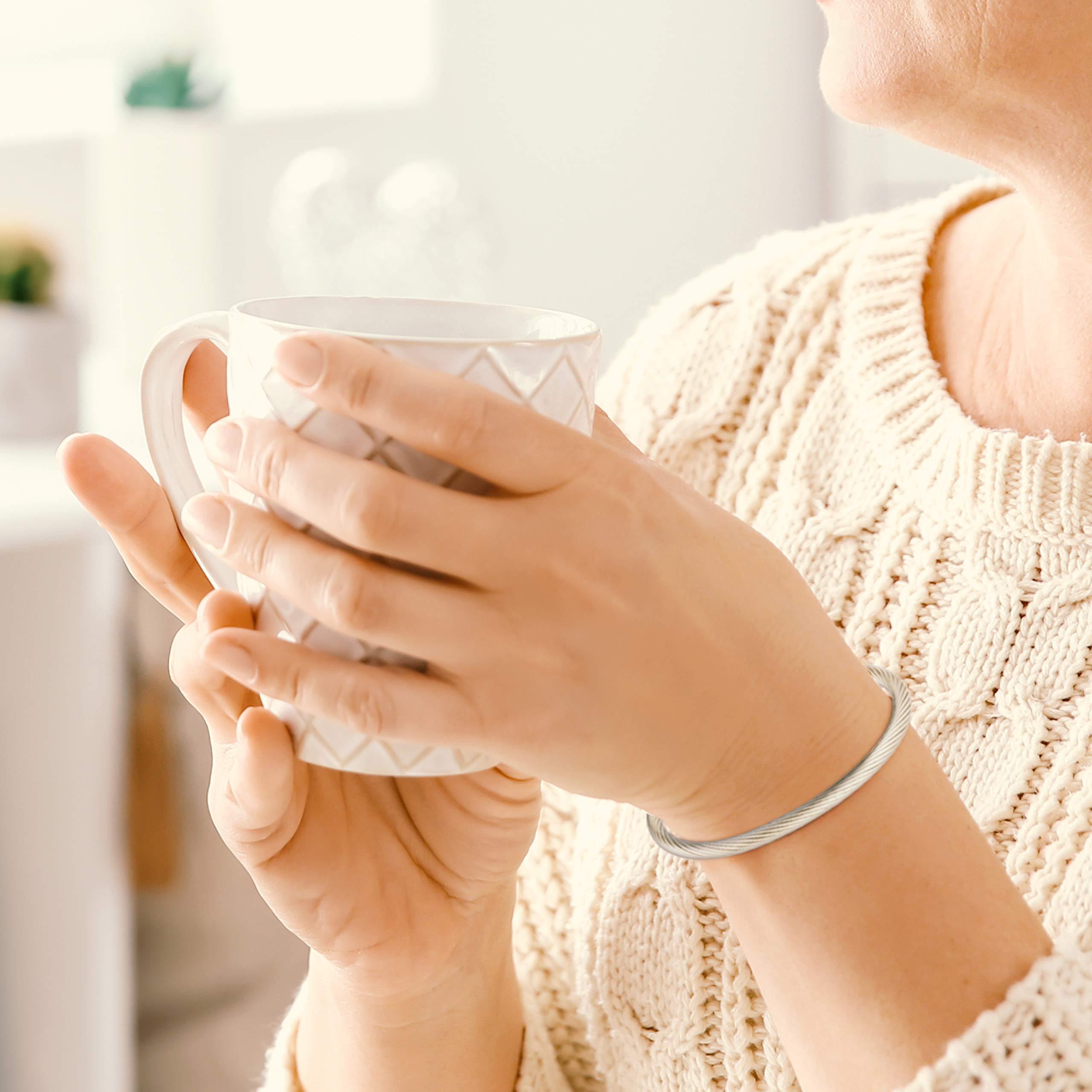 MAGNETJEWELRYSTORE MAGNETJEWELRYSTORE 2-Tone Stainless Steel Magnetic Bracelet High Power Magnets, For Men and Women, Adjustable Bangle