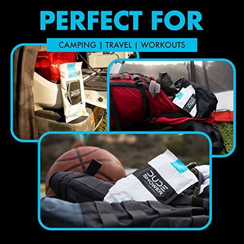 Dude DUDE Wipes On-The-Go Shower Wipes - 1 Pack, 8 Wipes - Unscented Extra-Large Wipes with Vitamin E & Aloe - Full Body Shower Replacement Wipes