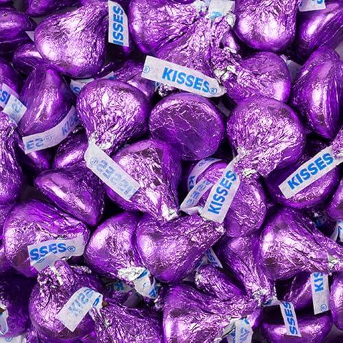 Just Candy 90 Pcs Purple Candy Hershey\'s Kisses Milk Chocolate