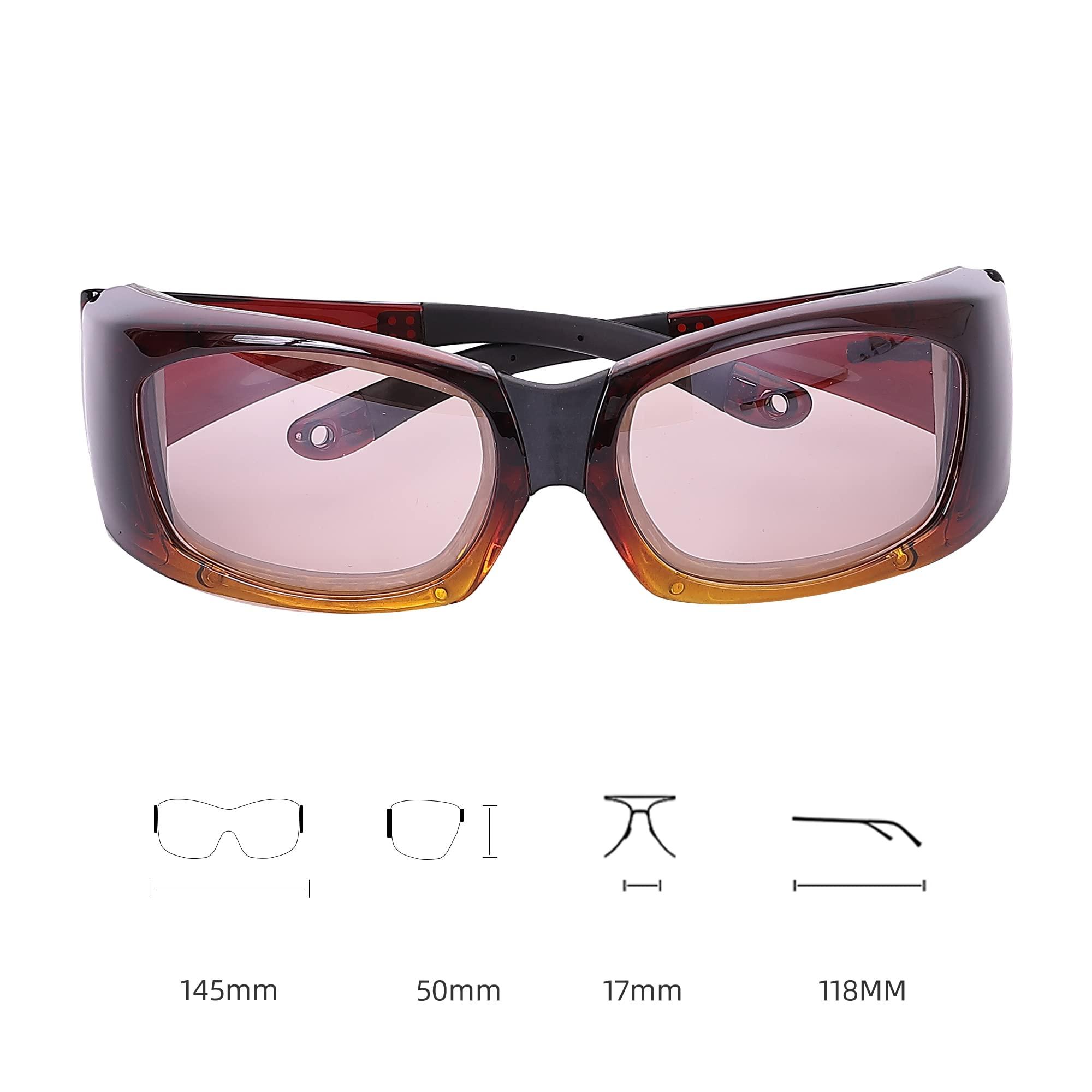 Yourga Yourga Dry Eyes Relief Eyeglasses, Rectangular Polarized Sunglasses, UV Protection, Moisture Chamber Glasses for Men/Women Outdoor (Sandalwood)