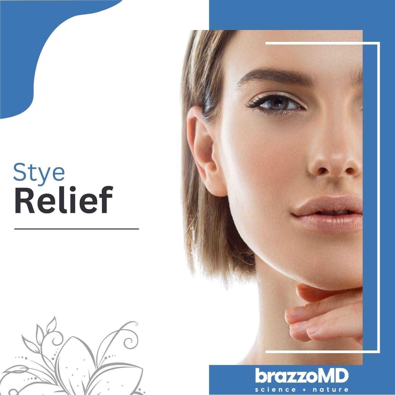 brazmedics brazzoMD Stye Relief - Physician-formulated - Assists Chalazions, Made with Arnica & Calendula 1.0 Fl Oz.