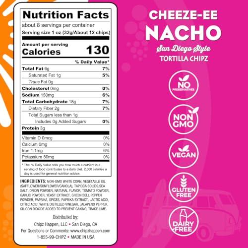 Chipz Happen Chip Happenz Tortilla Chipz (Pack of 4) (Nacho Cheese)