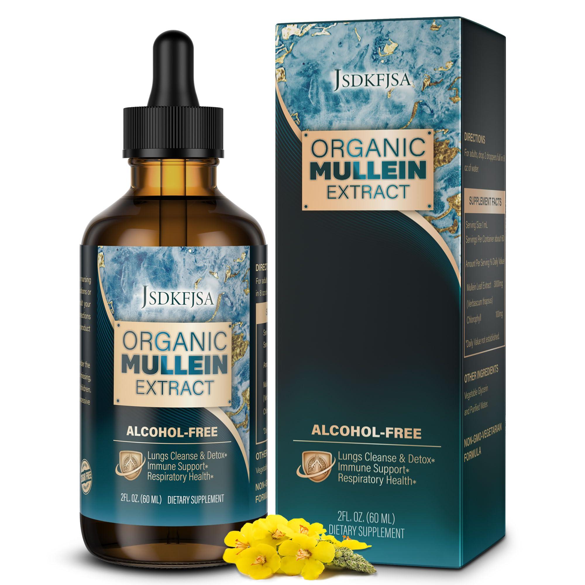 JSDKFJSA JSDKFJSA Mullein Drops for Lungs,Support Lung Cleanse/Detox & Respiratory Function for Healthy Breathing - Mullein Leaf Extract for Lungs-2 fl.oz