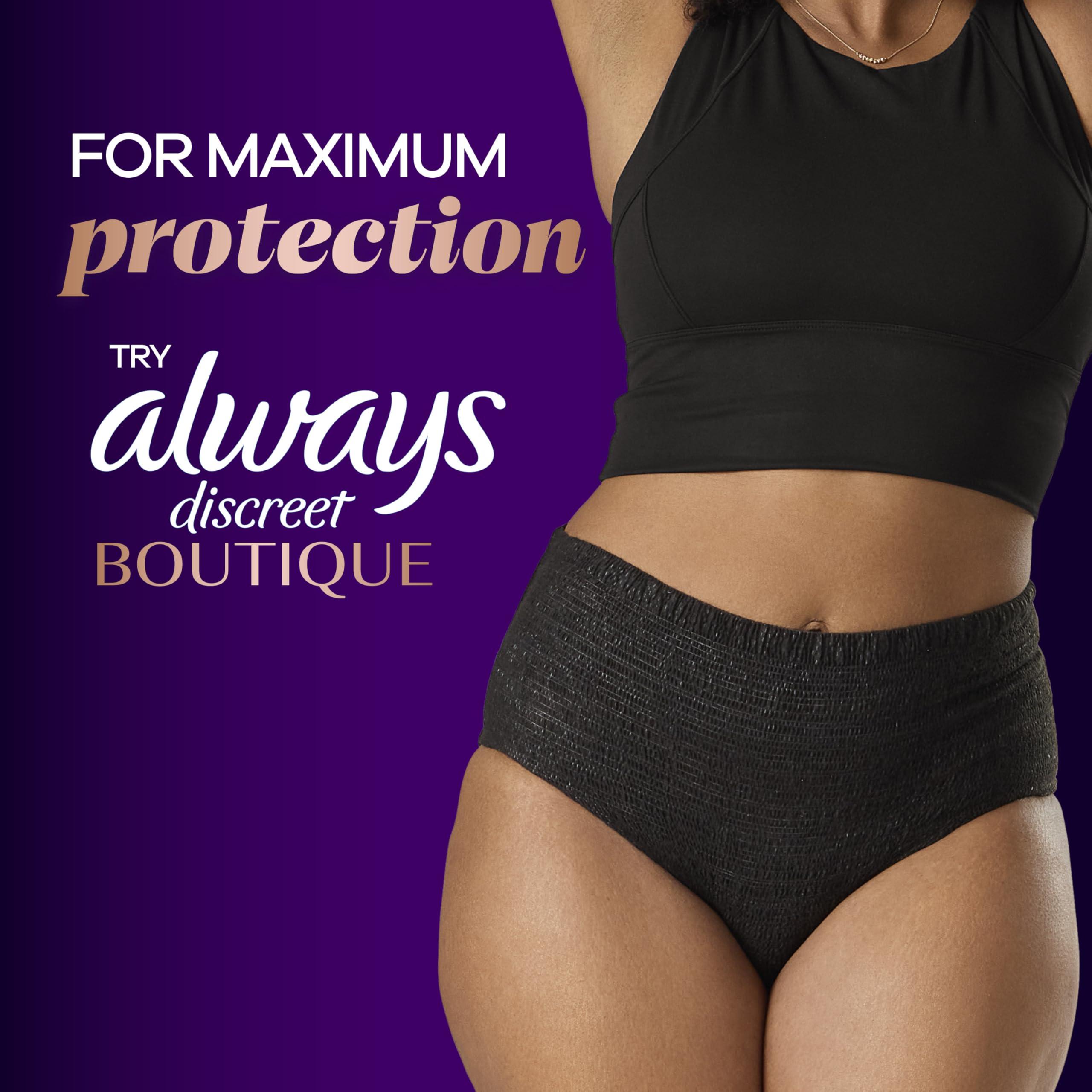 Always Discreet Always Discreet Adult Incontinence Pads for Women, Extra Heavy Absorbency, Long Length, Postpartum Pads, 112 CT