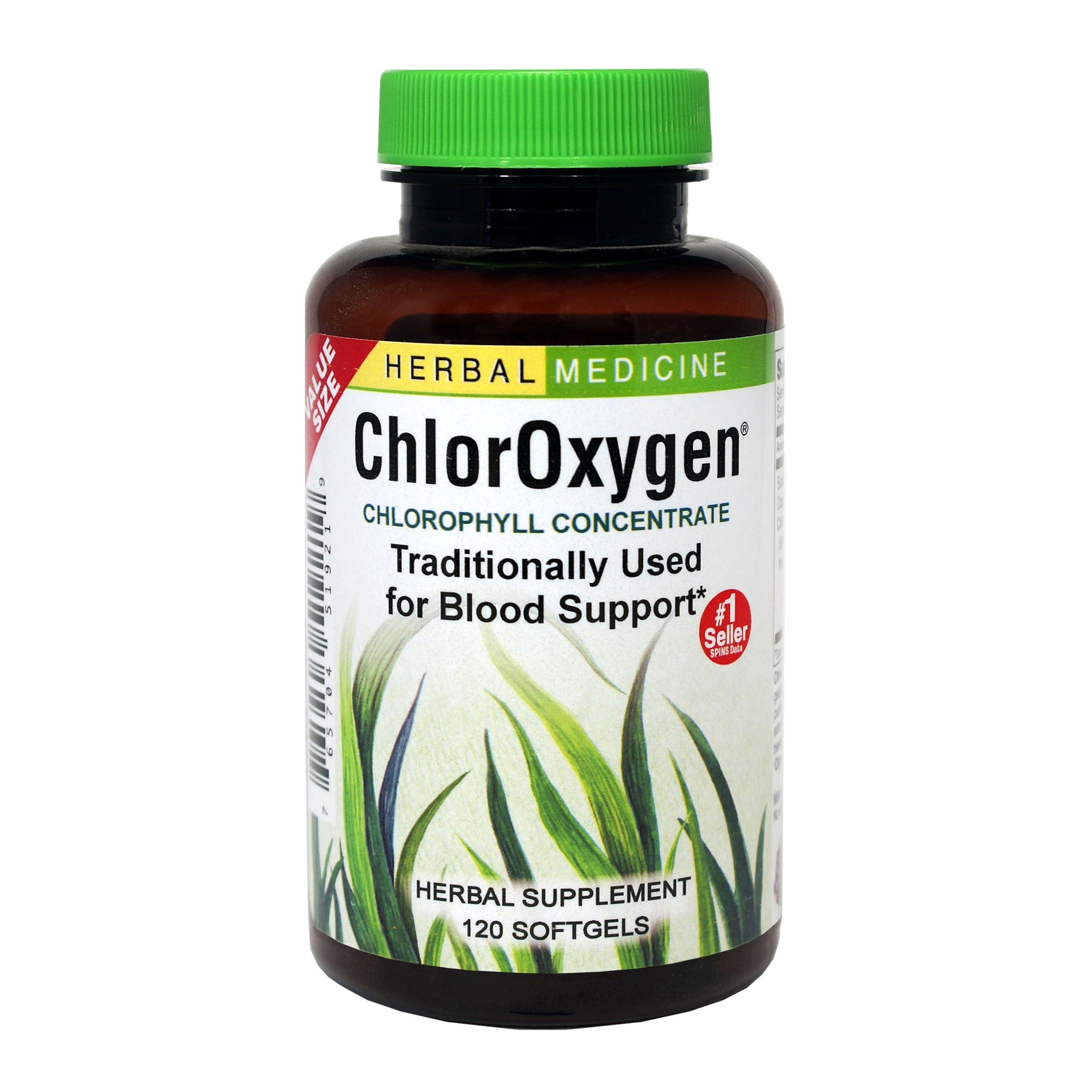 Herbs Etc. Herbs Etc. ChlorOxygen Chlorophyll Concentrate - Aids Healthy Blood Circulation - High-Altitude Environment Support - Energy Support - 120 Softgels (120 Servings)