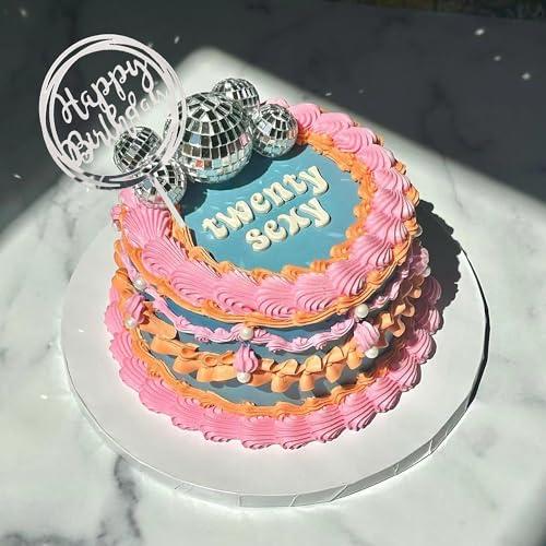 itianxi 26 PCS Disco Ball Cake Toppers Mini Disco Cowgirl Cupcake Toppers 1970s Disco Cakes Toppers Disco Party Decor Bachelorette Cake Topper for Disco Ball Party Decorations Birthday Cake Decorations