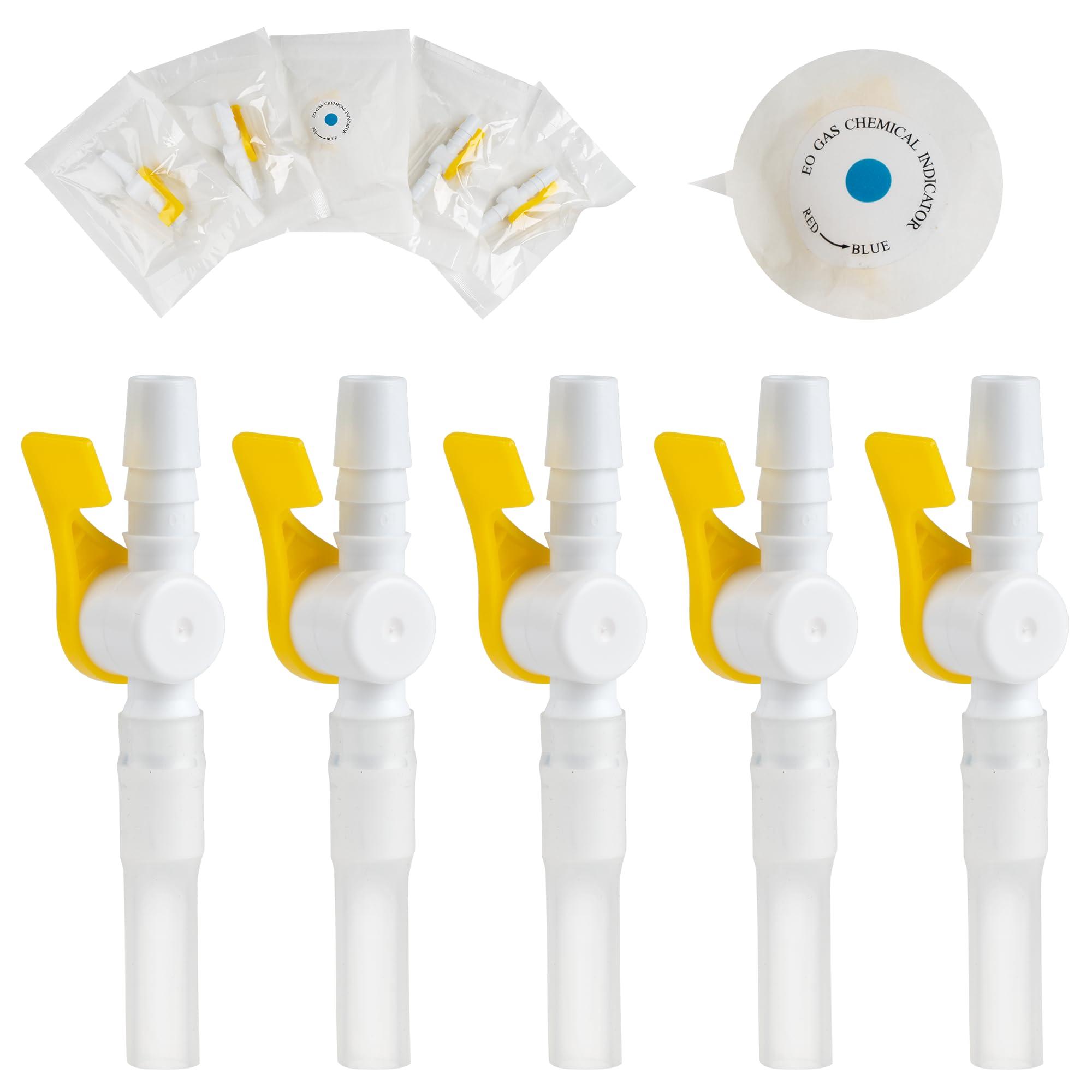 Ximter Ximter Comfort Flow Catheter Valves - Sterile, Easy to Use Lever Tap, Smooth Edges, and Tubing for Optimal Urine Drainage Comfort (5 Pack) - Essential Catheter Supplies